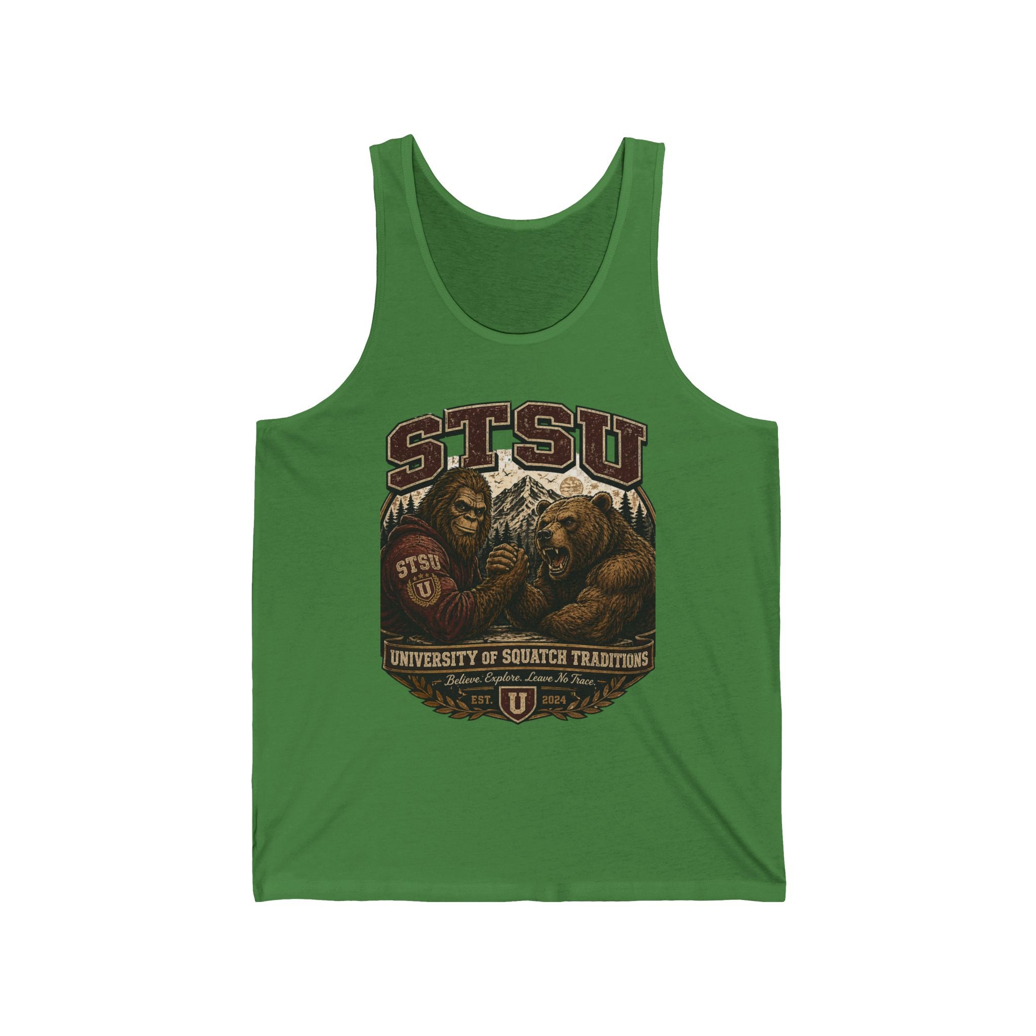 STSU Squatchitis & Bear Tank Top | Sasquatch Bigfoot Forest Humor