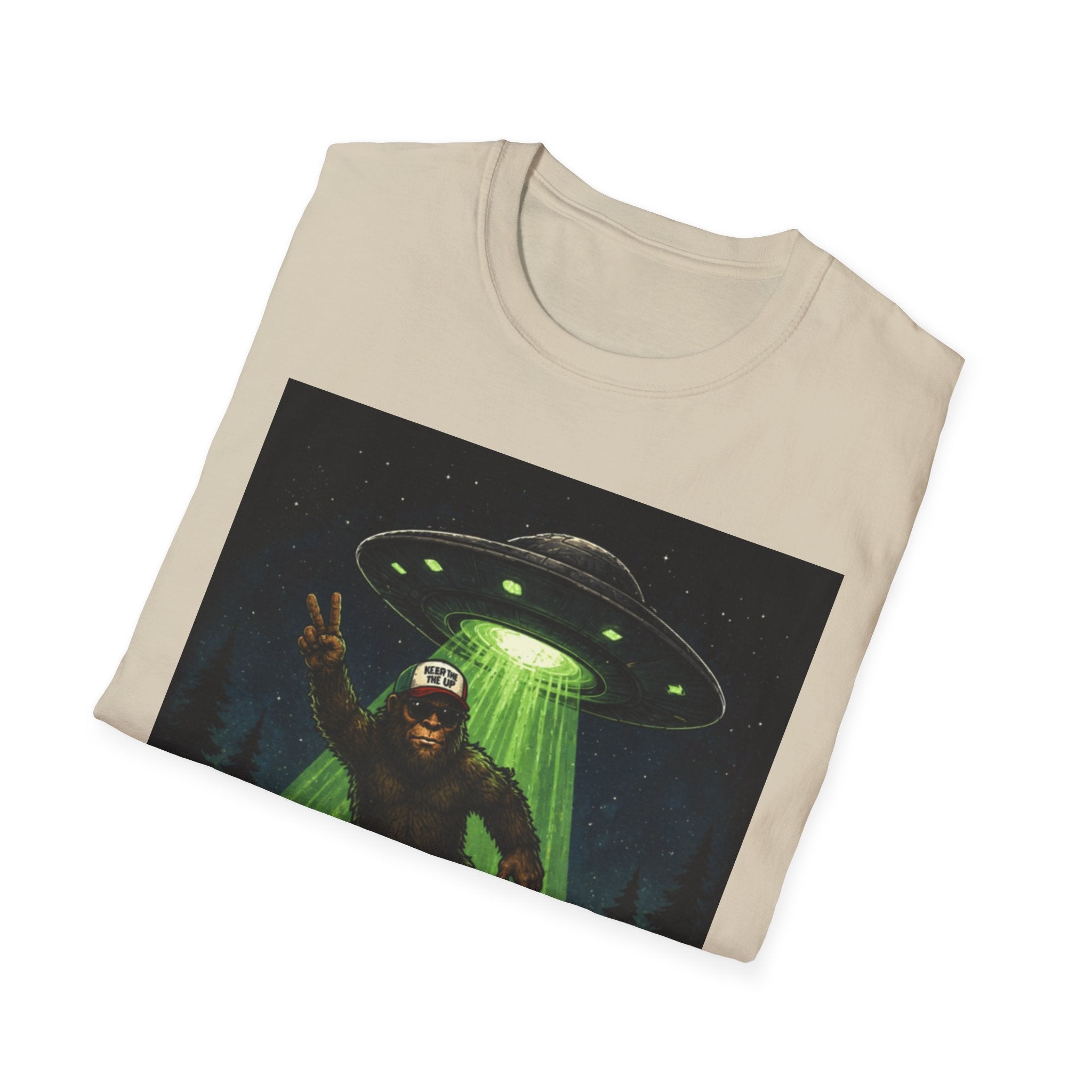Bigfoot Abducted by UFO T-Shirt — Alien Encounter Graphic Tee