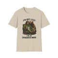 Squatch Mode Bigfoot with Coffee T-Shirt | Sasquatch Sitting with Bear Buddy