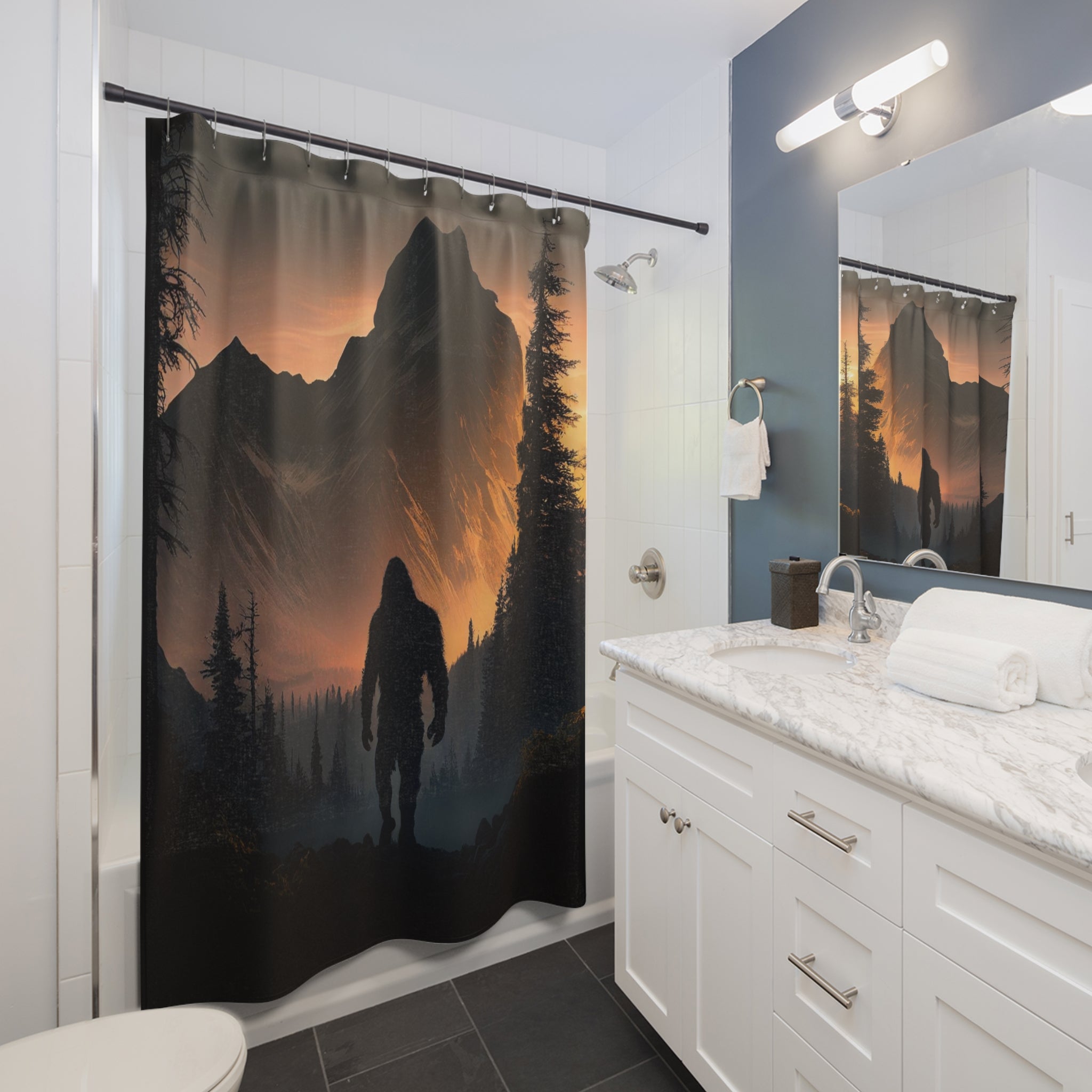 Bigfoot, sasquatch, Shower Curtains 71X74
