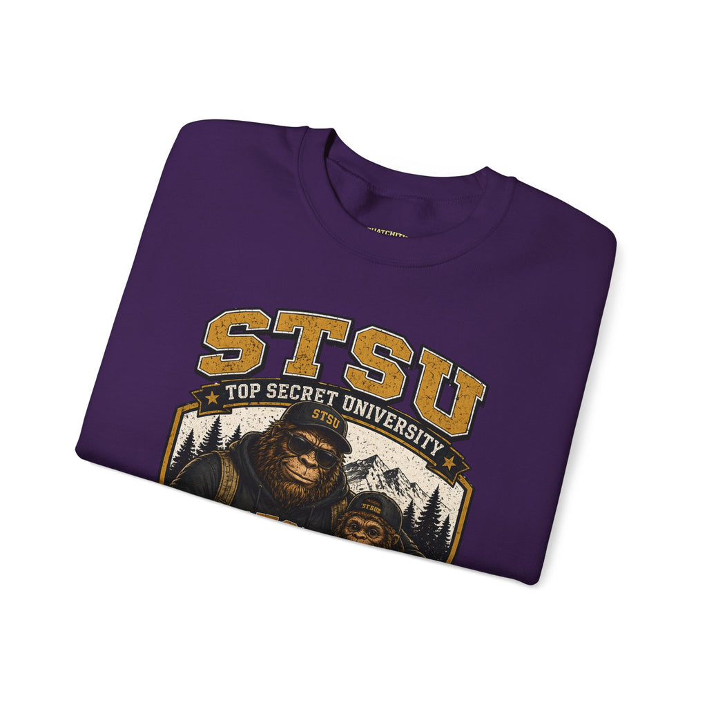 Squatchitis Top Secret University Bigfoot & son family Crewneck Sweatshirt