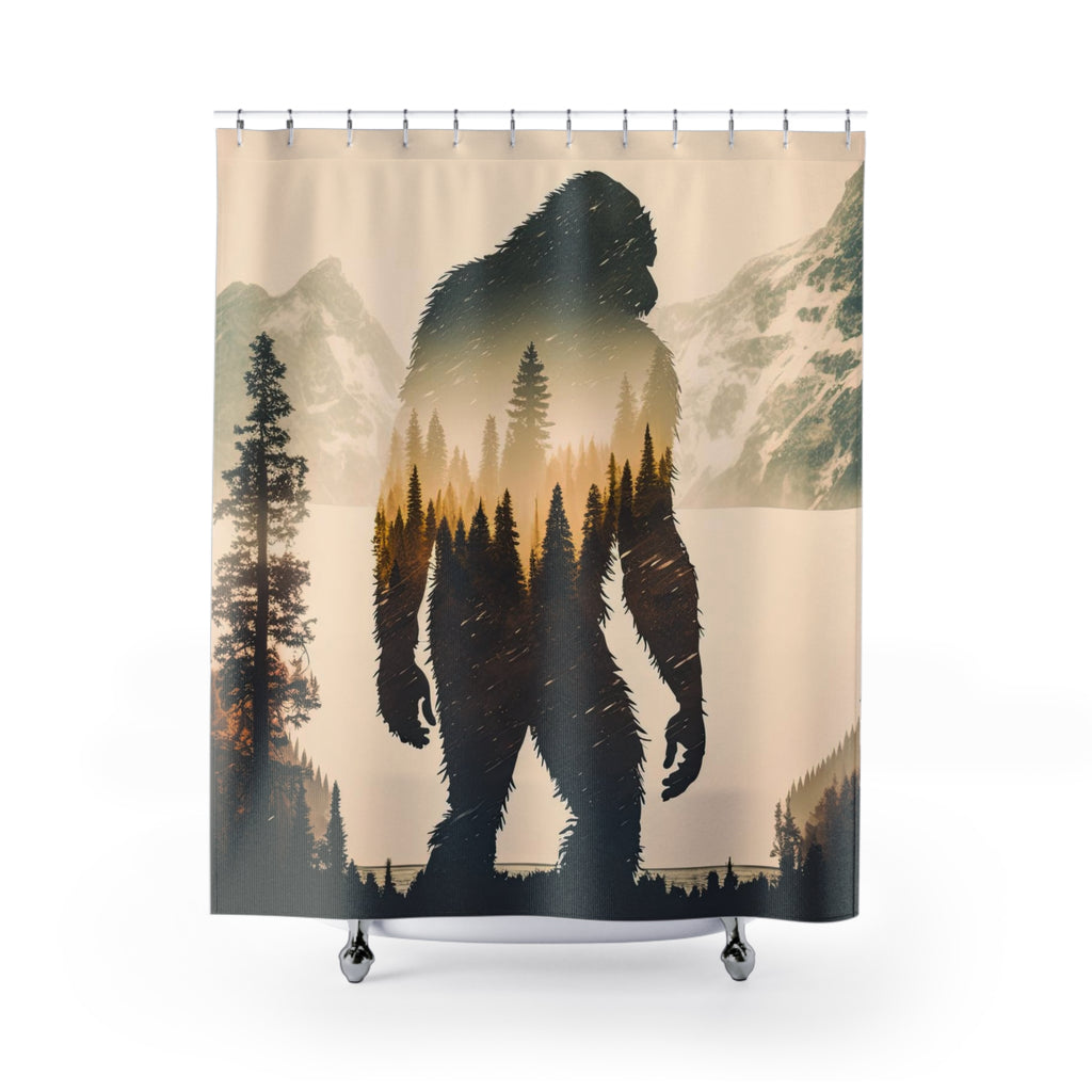 Bigfoot, Sasquatch, bigfoot Shower Curtains,  71"X74"