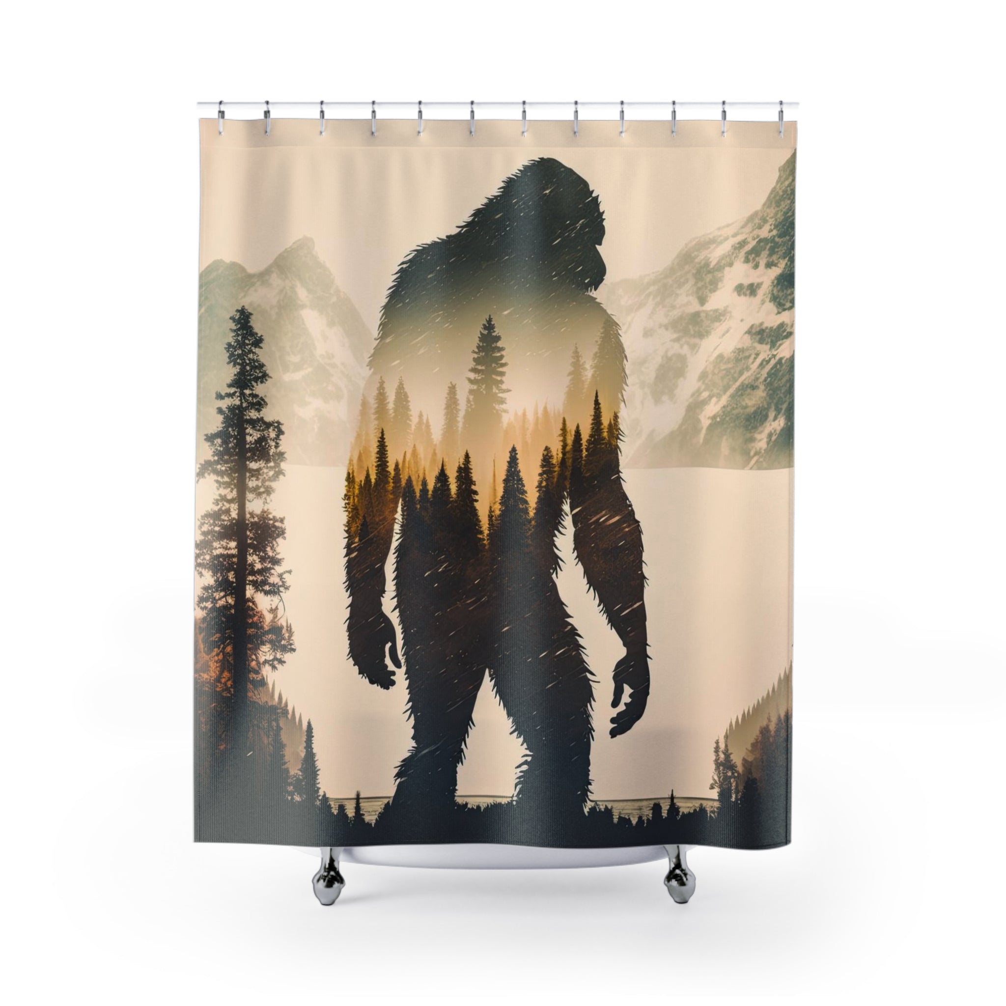 Bigfoot, Sasquatch, bigfoot Shower Curtains,  71"X74"