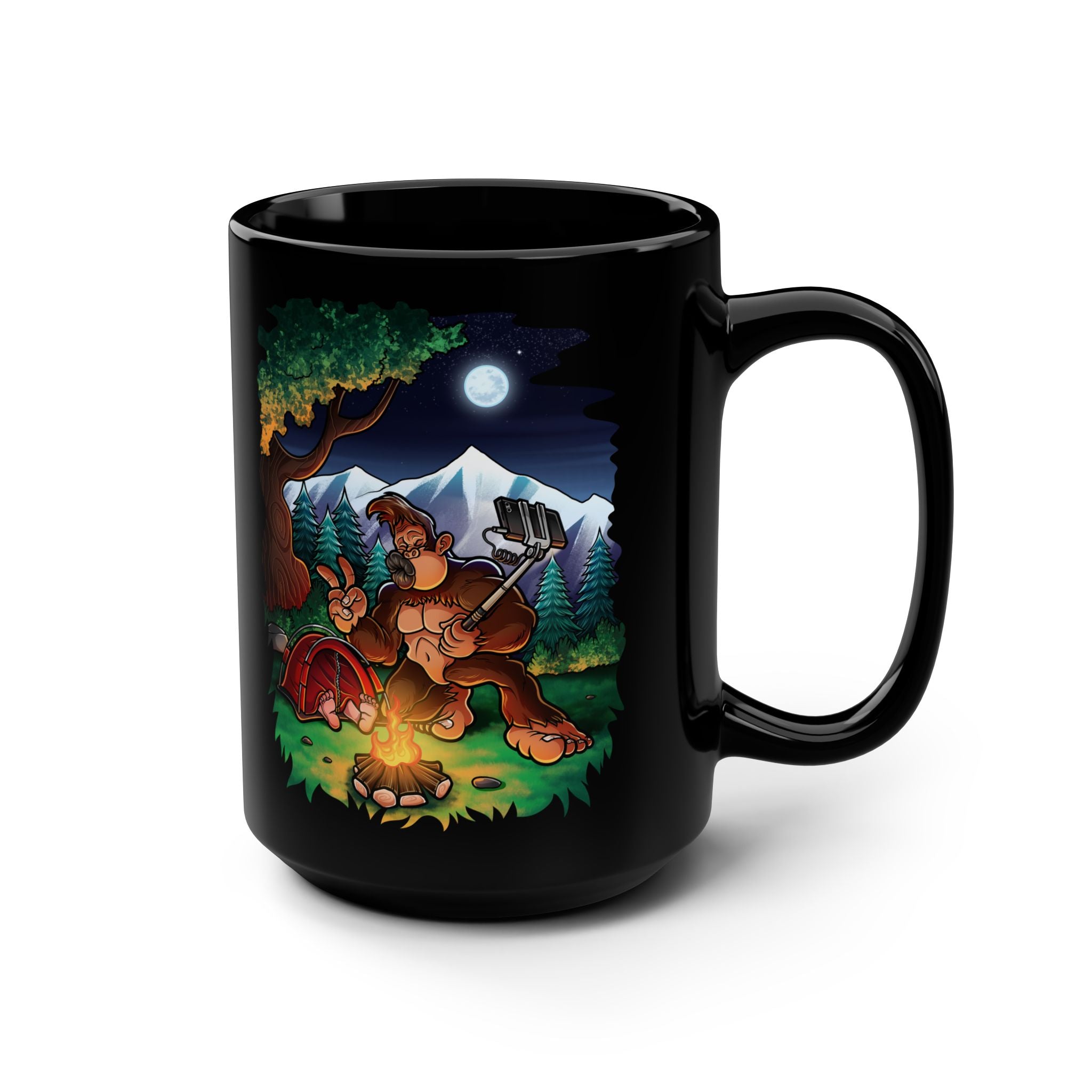 Goody Bigfoot Selfie with Sleeping Camper Mug, 15oz