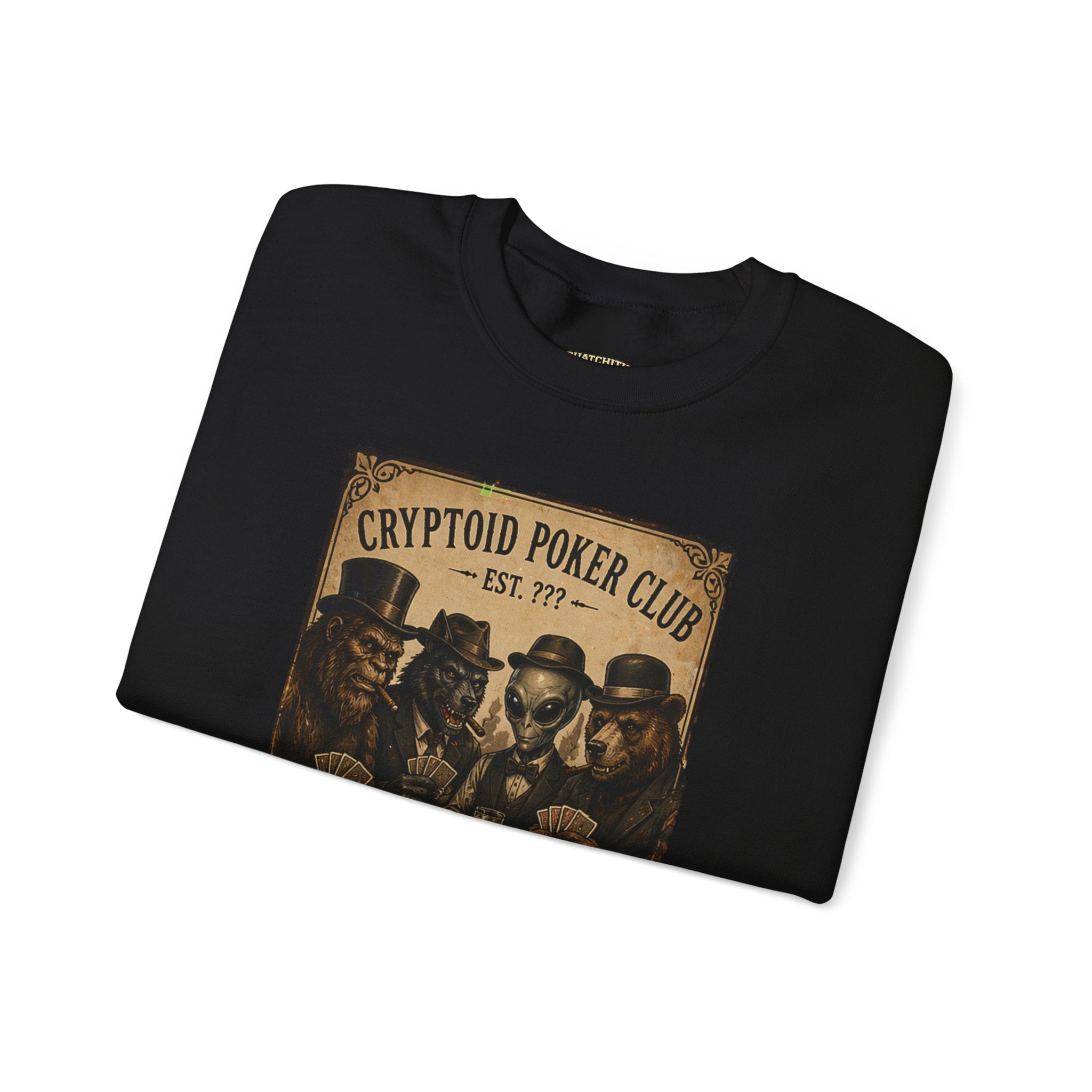 Squatchitis  Bigfoot poker Gang Crewneck Sweatshirt