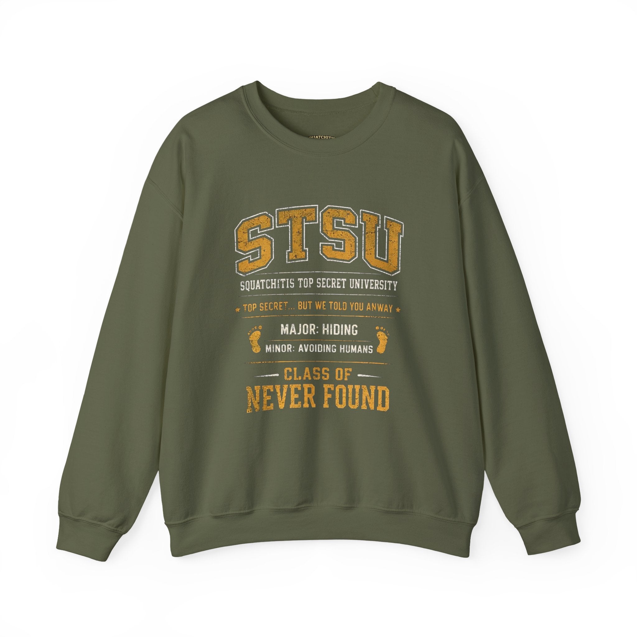 Squatchitis Top Secret University Bigfoot Crewneck Sweatshirt