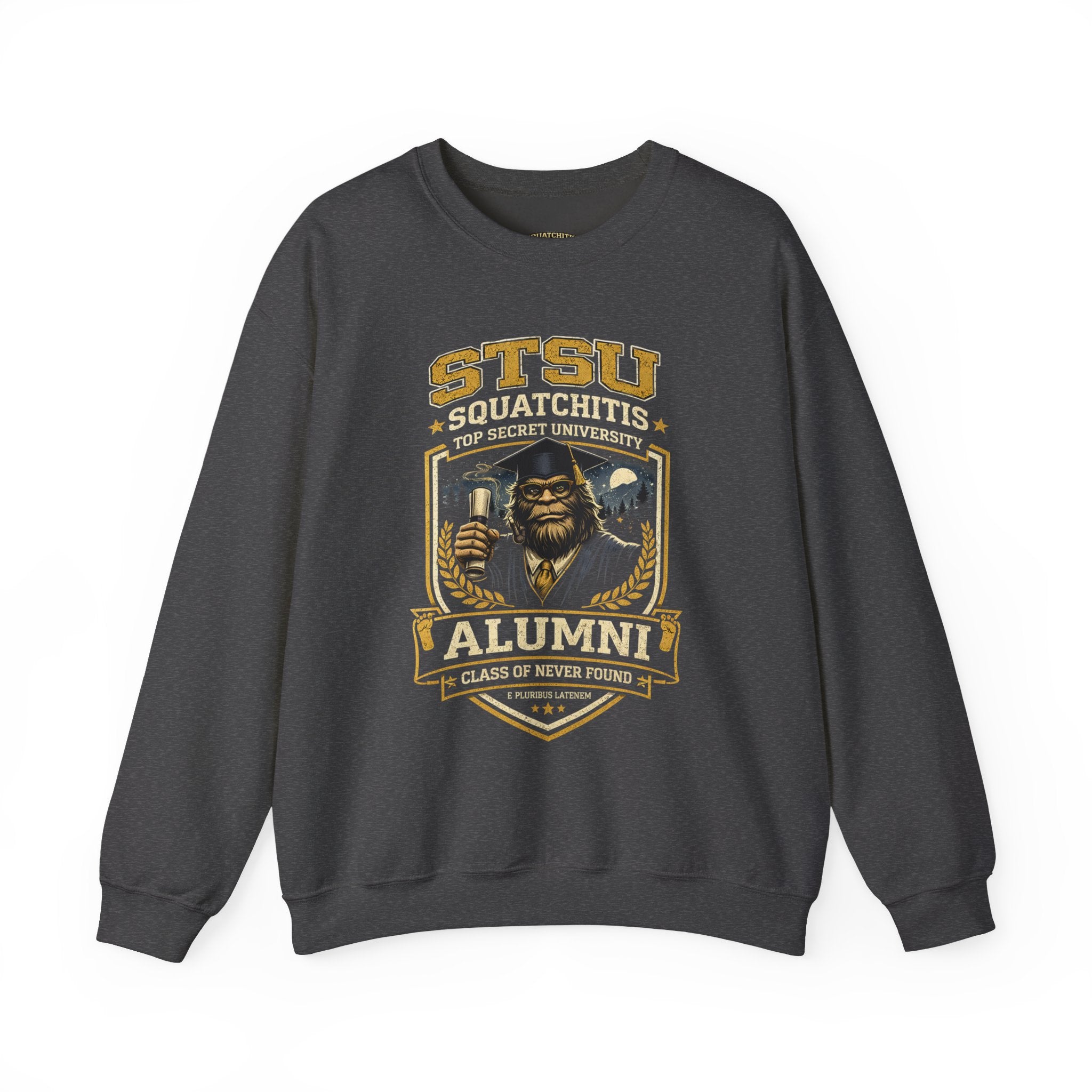 Squatchitis Top Secret University Bigfoot Crewneck Sweatshirt