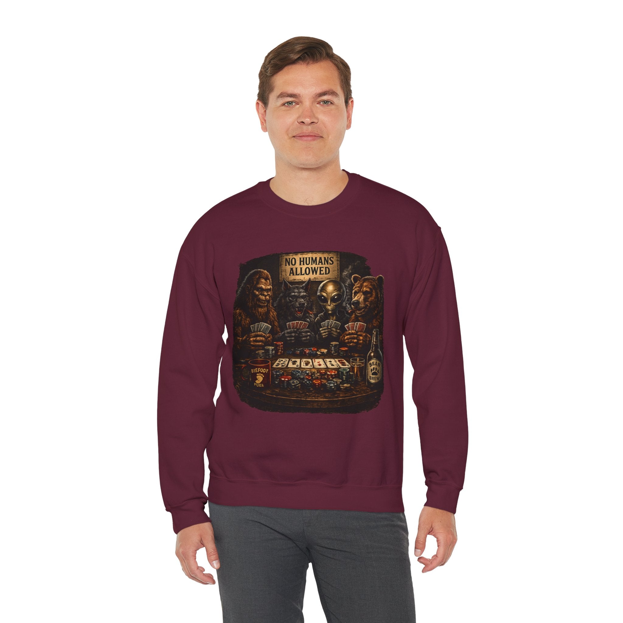 Squatchitis  Bigfoot & Gang Crewneck Sweatshirt