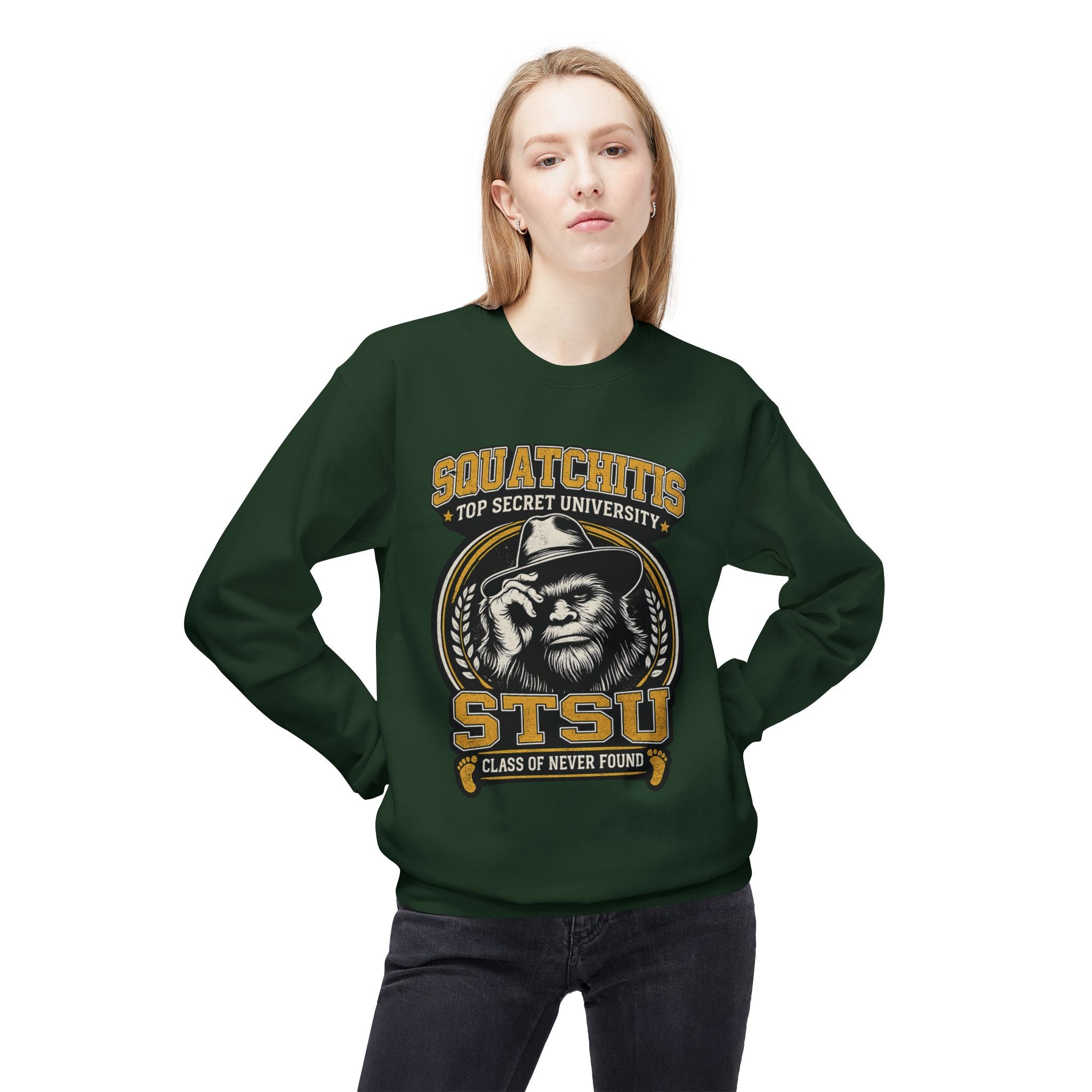 Squatchitis University Bigfoot Sweatshirt | Sasquatch Monster cryptid crewneck
