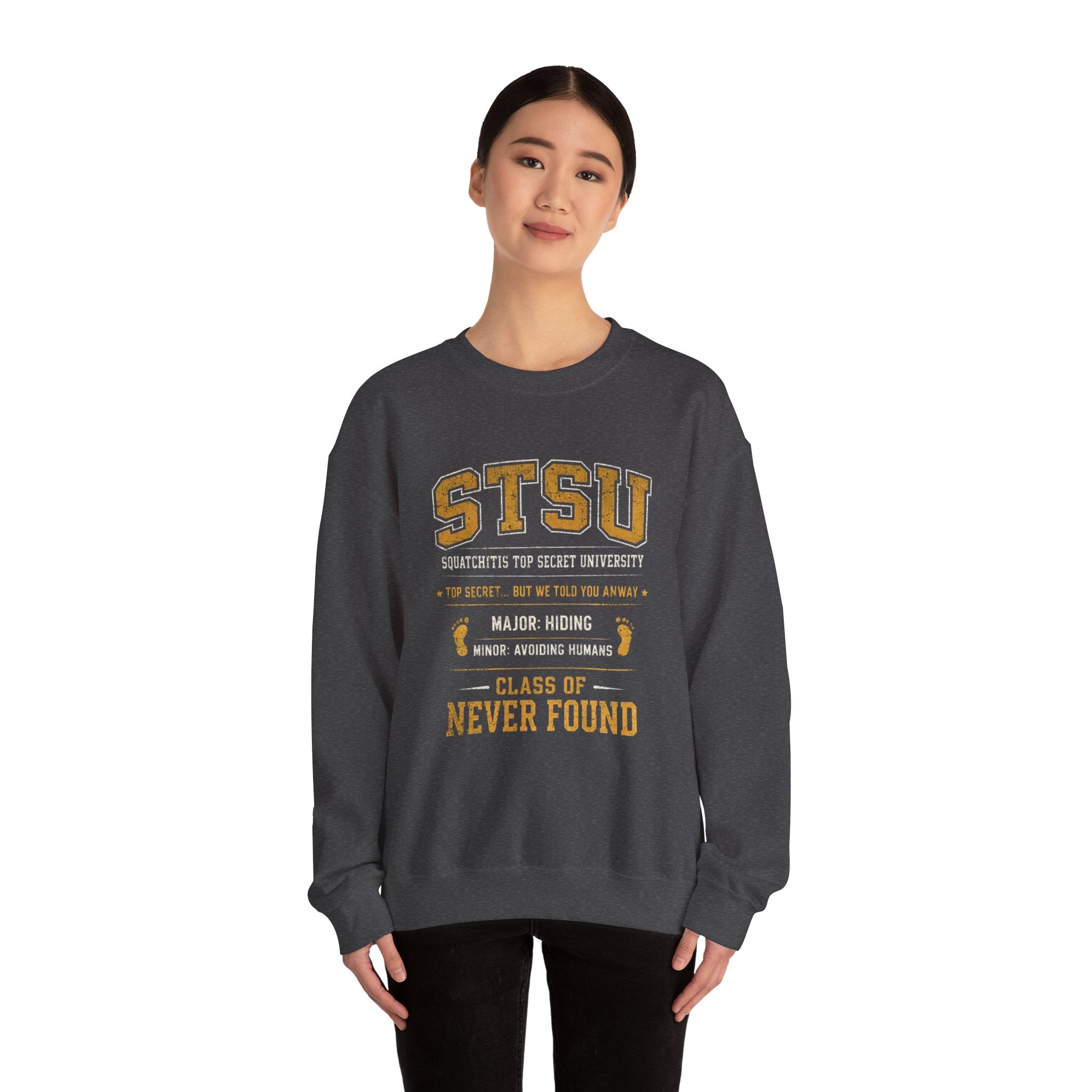 Squatchitis Top Secret University Bigfoot Crewneck Sweatshirt