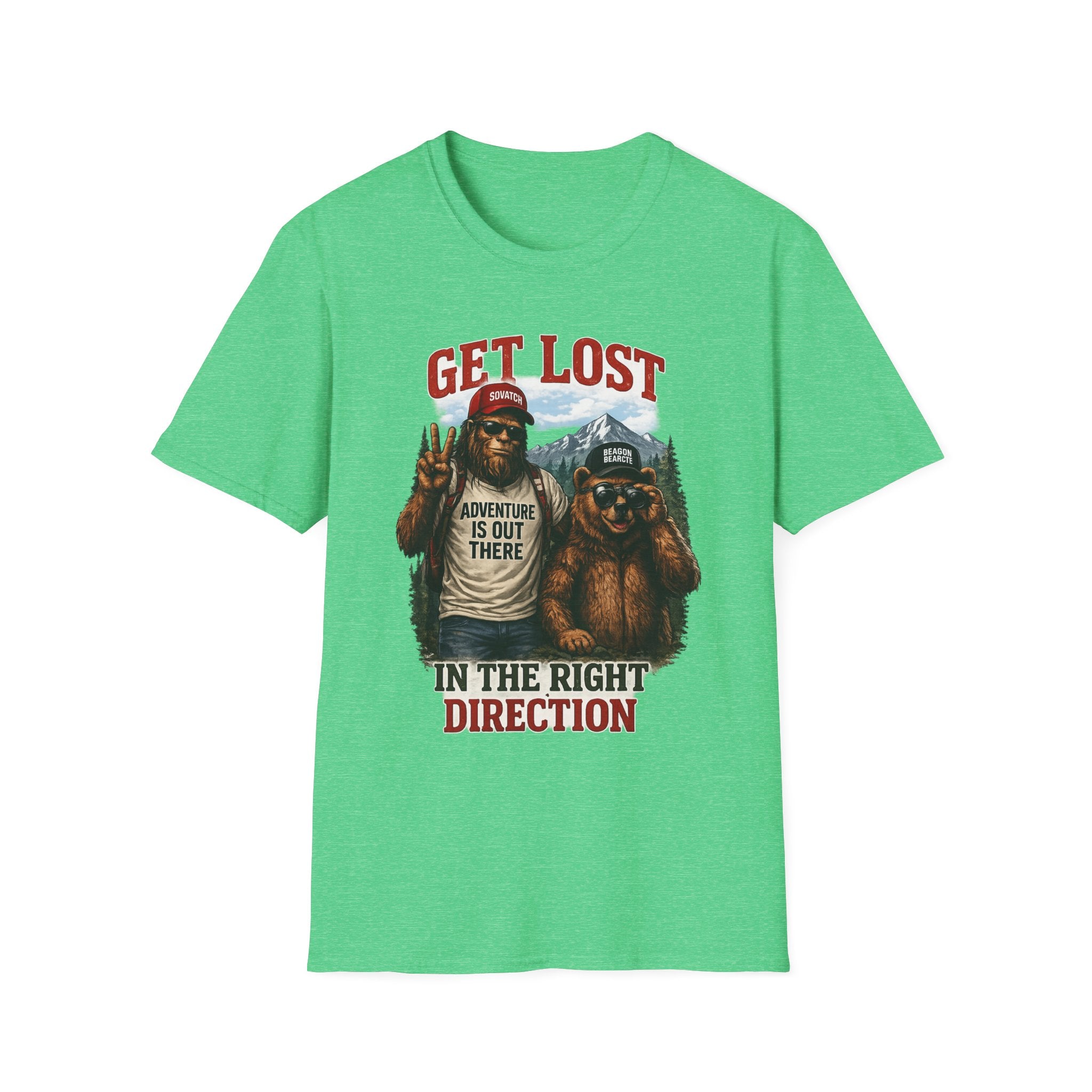 Lost in the Right Direction Bigfoot with Bear Buddy T-Shirt