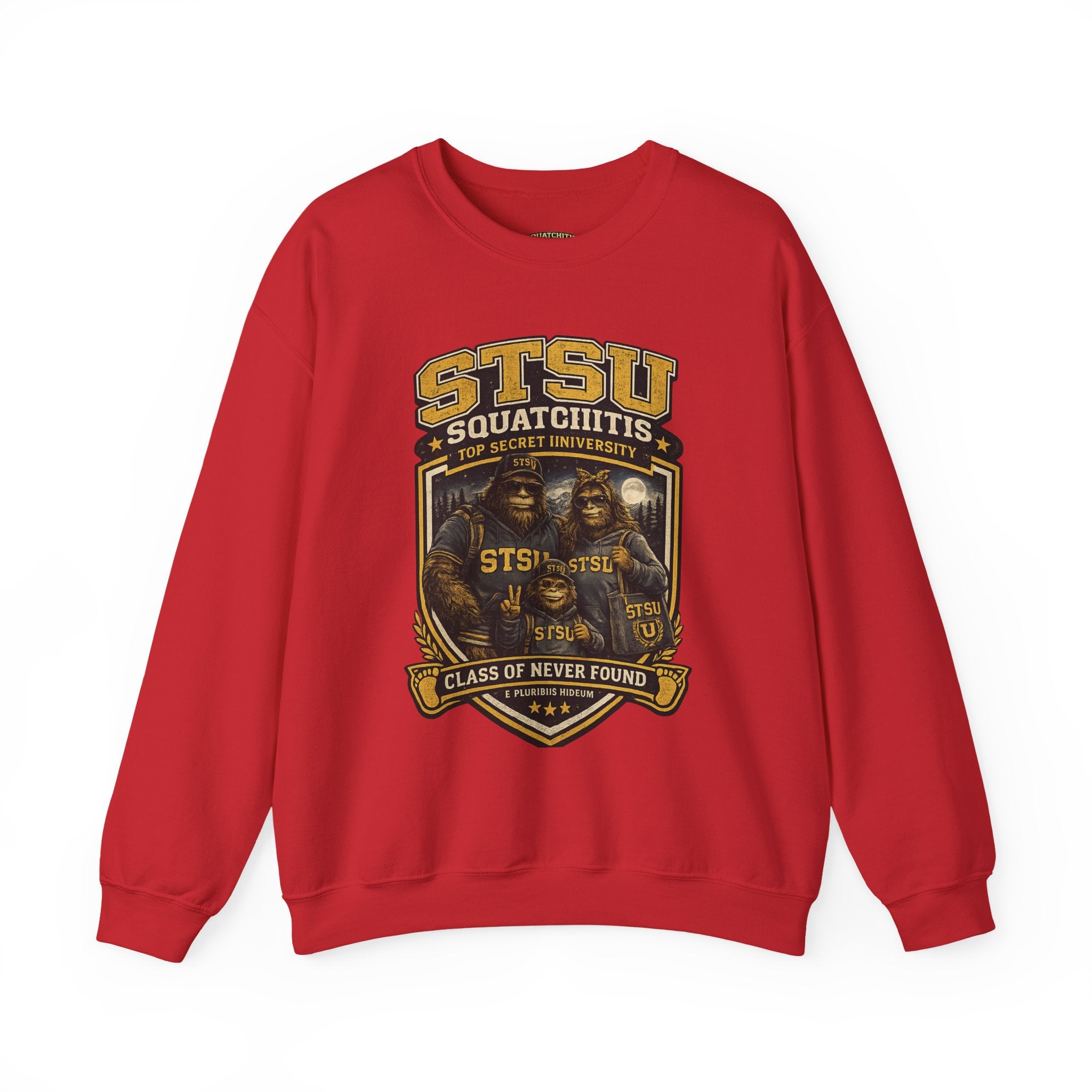 Squatchitis Top Secret University Bigfoot family Crewneck Sweatshirt