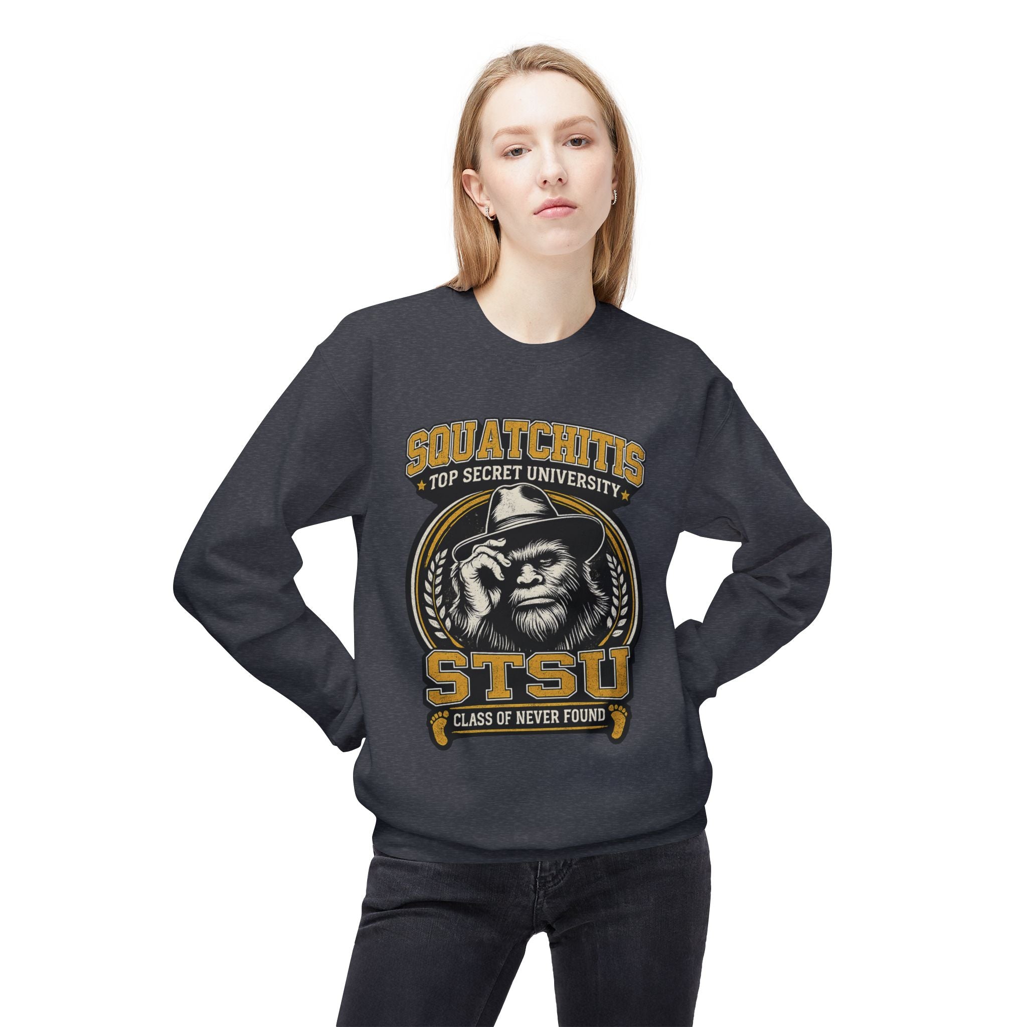 Squatchitis University Bigfoot Sweatshirt | Sasquatch Monster cryptid crewneck