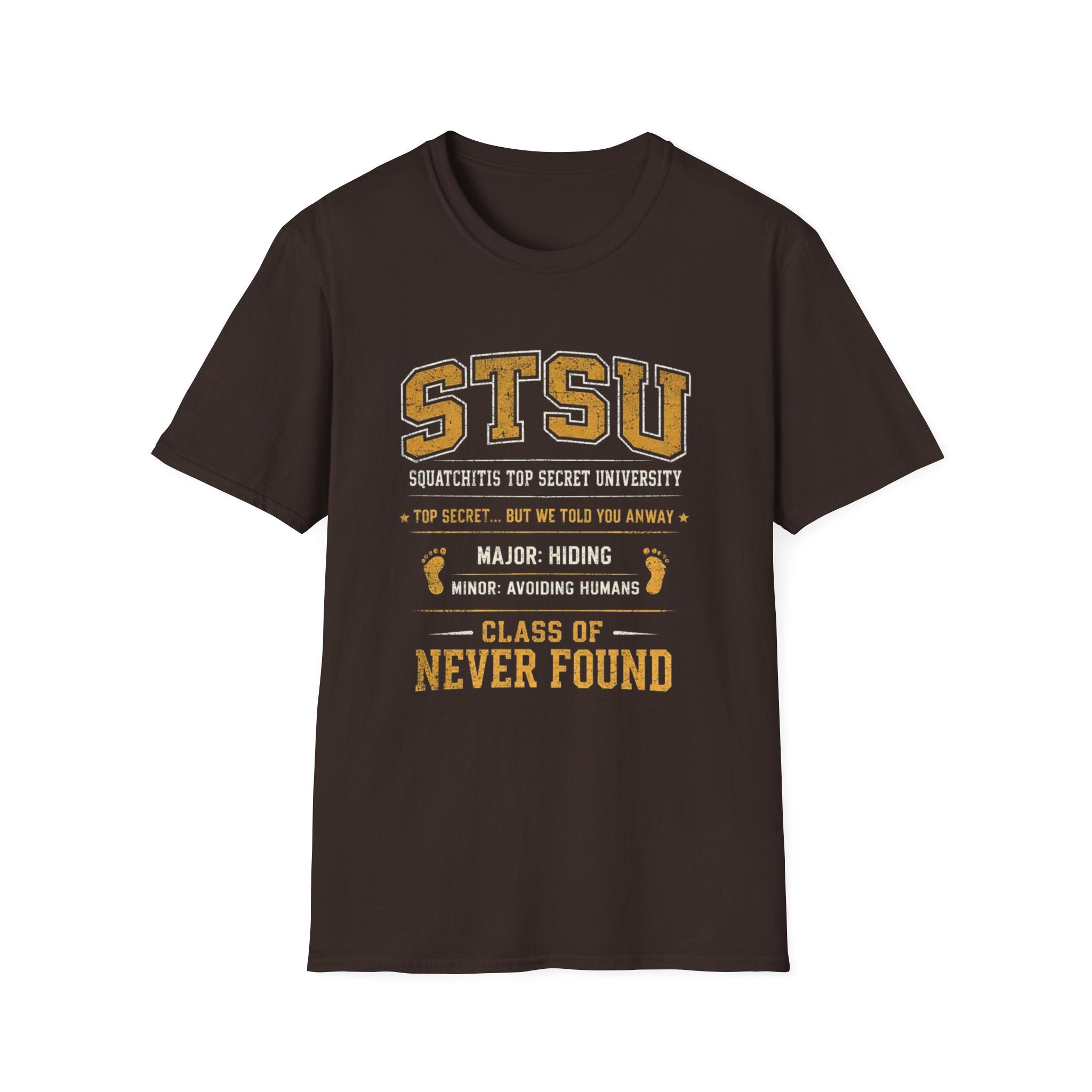 Squatchitis Bigfoot Top Secret University T-Shirt | Sasquatch College Tee