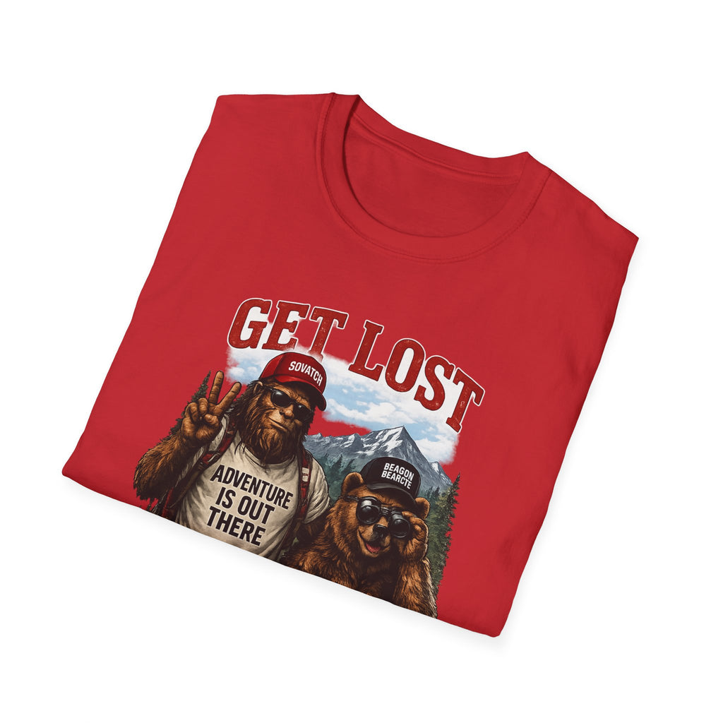 Lost in the Right Direction Bigfoot with Bear Buddy T-Shirt