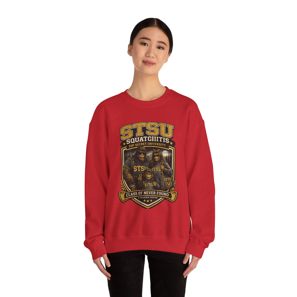 Squatchitis Top Secret University Bigfoot family Crewneck Sweatshirt