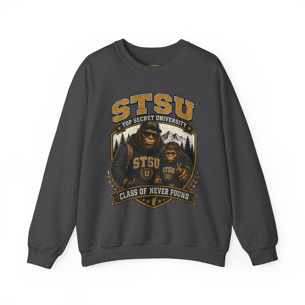 Squatchitis Top Secret University Bigfoot & son family Crewneck Sweatshirt