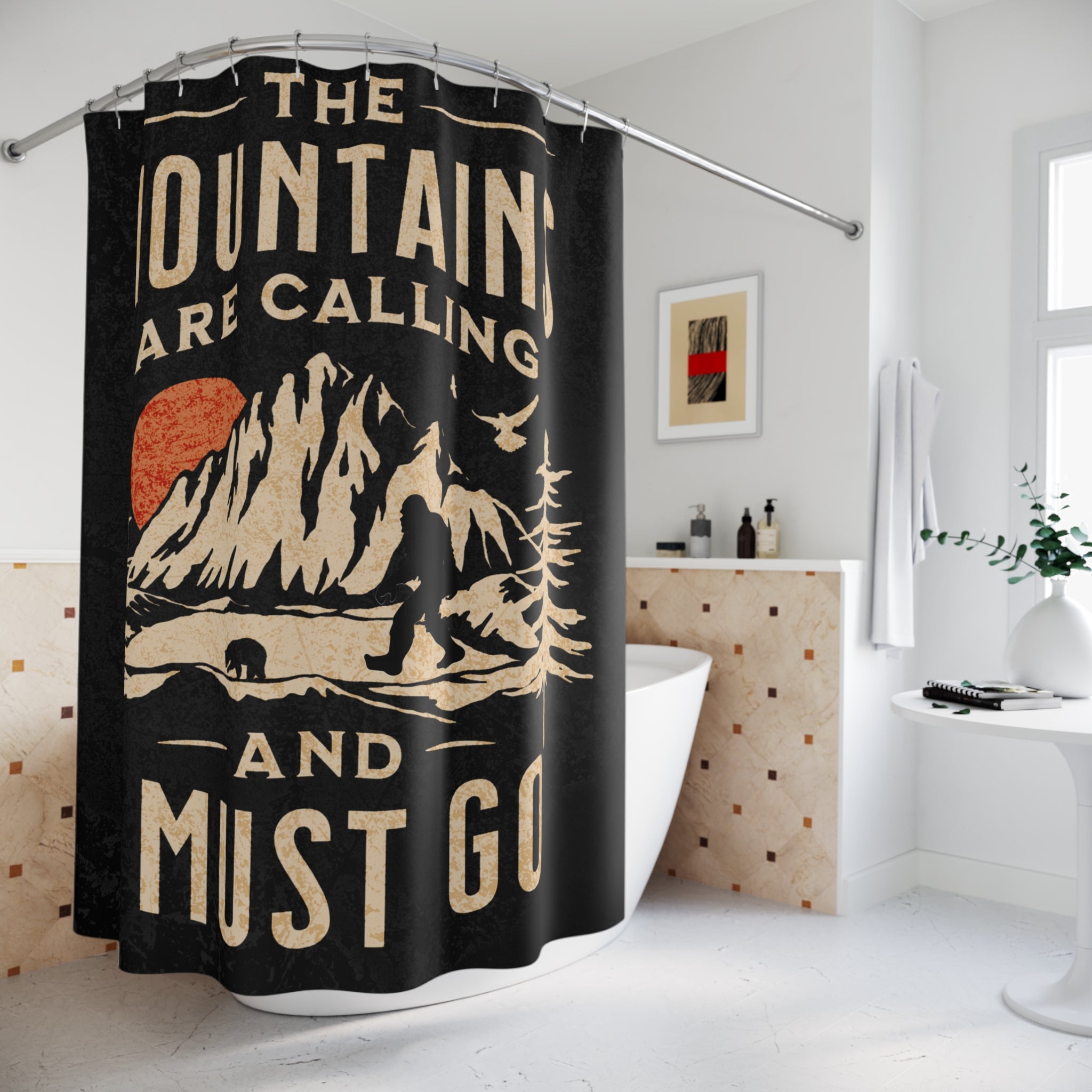 Bigfoot, Sasquatch, bigfoot Shower Curtains,  71"X74"