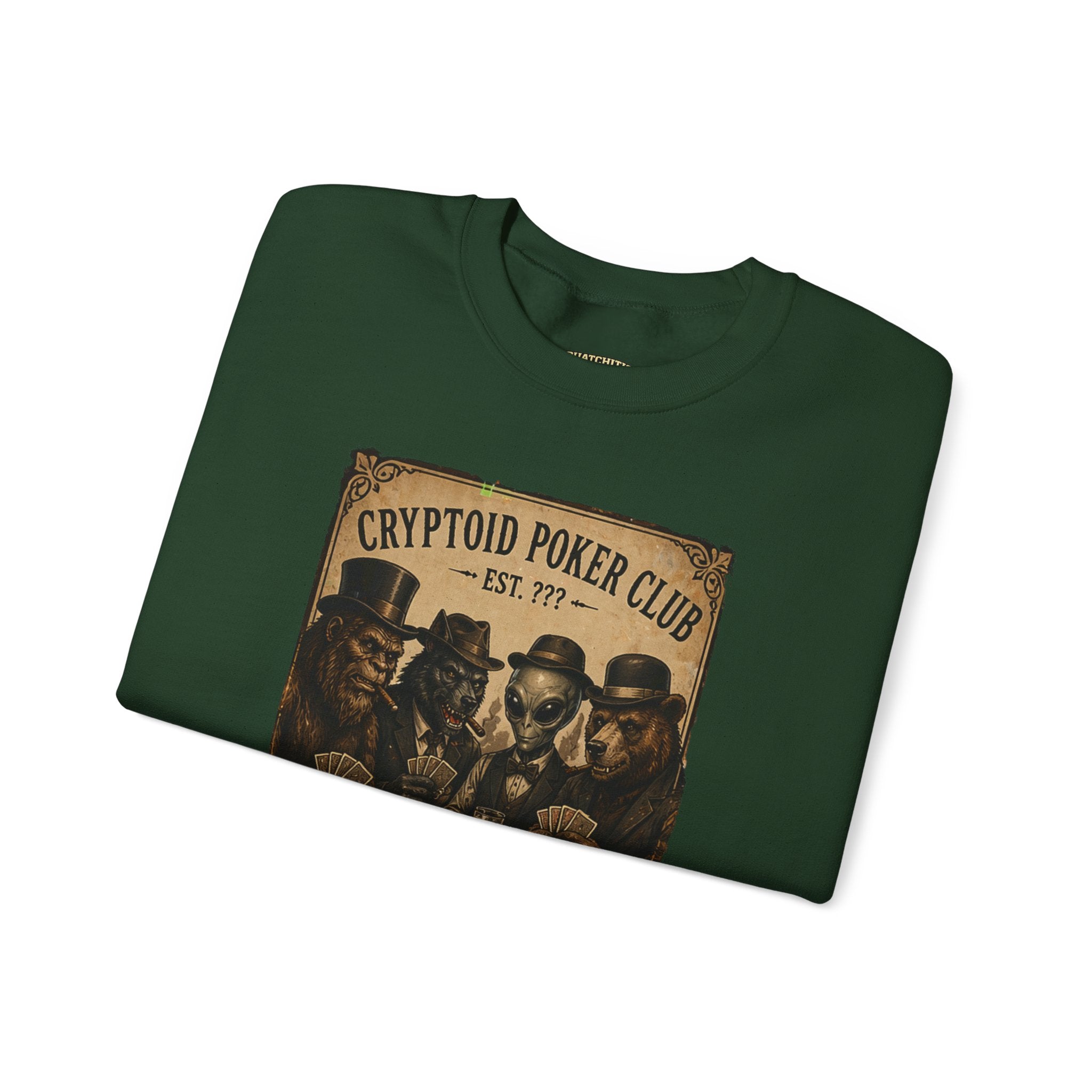 Squatchitis  Bigfoot poker Gang Crewneck Sweatshirt