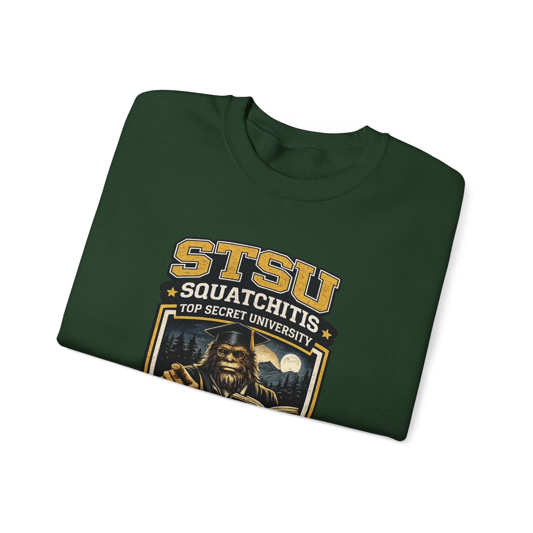 Squatchitis Top Secret University Sweatshirt | Sasquatch College Logo