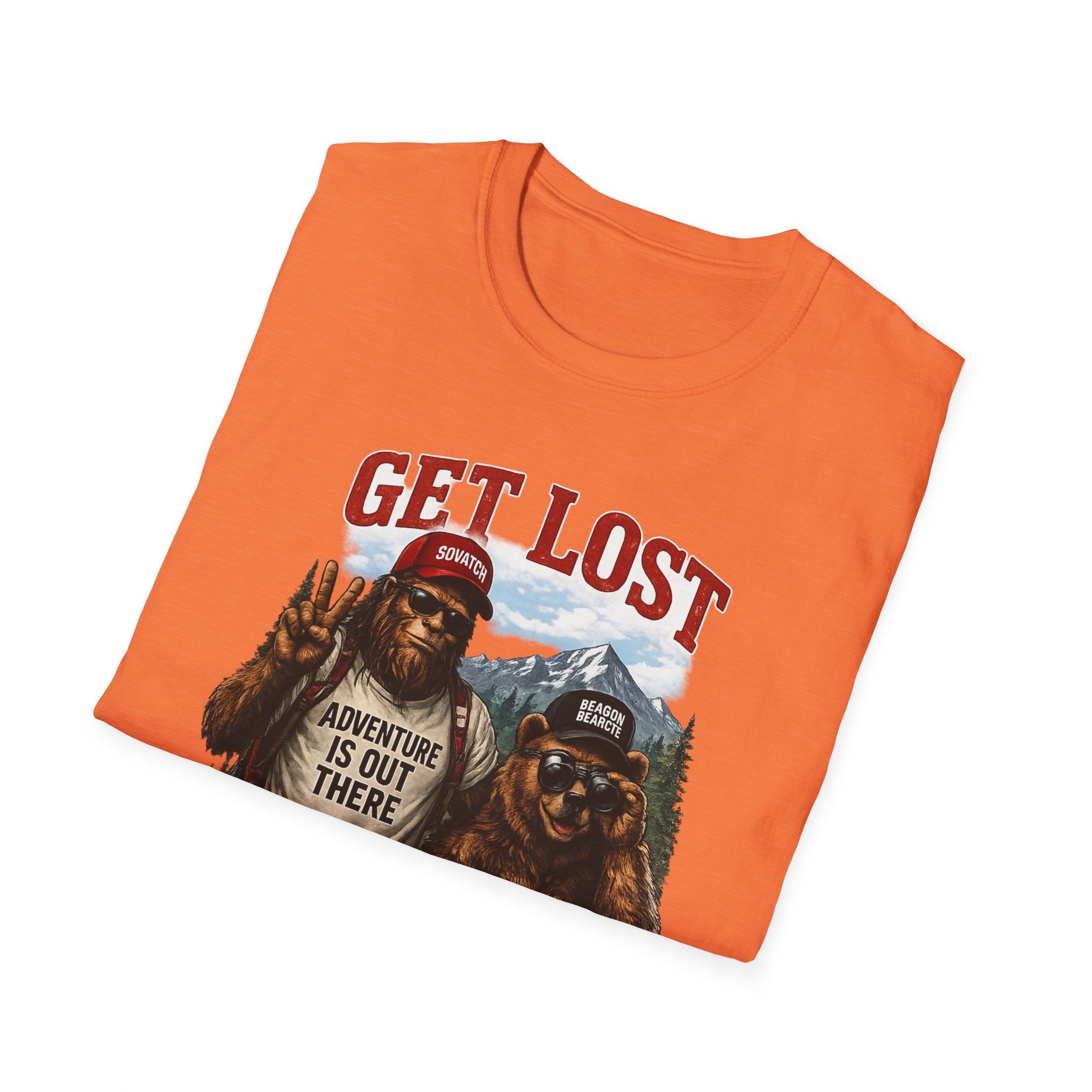 Lost in the Right Direction Bigfoot with Bear Buddy T-Shirt