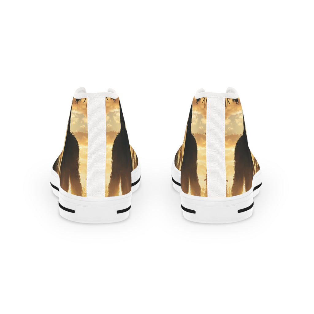 Bigfoot Forest Sneakers Men's High Top Sneakers | Sasquatch Woodland Design