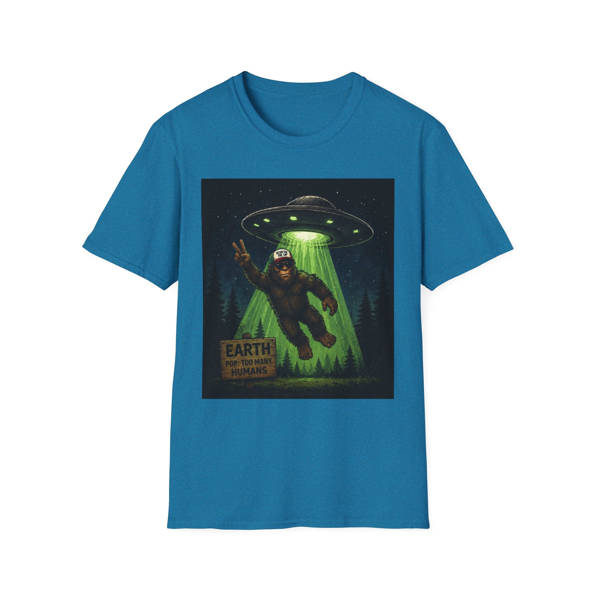Bigfoot Abducted by UFO T-Shirt — Alien Encounter Graphic Tee
