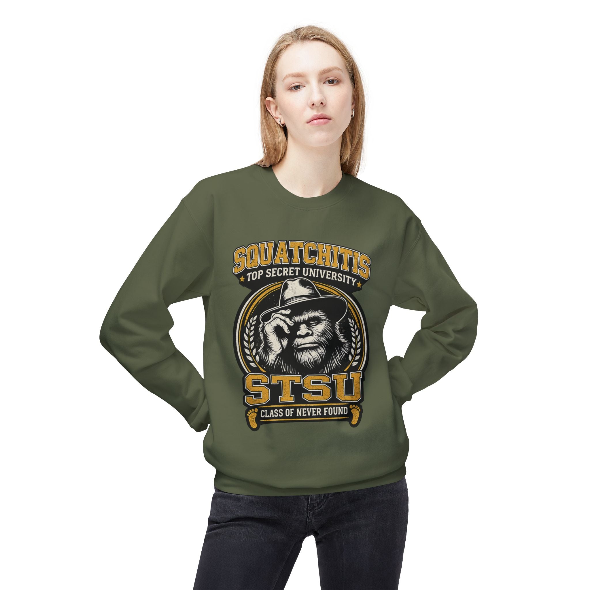 Squatchitis University Bigfoot Sweatshirt | Sasquatch Monster cryptid crewneck