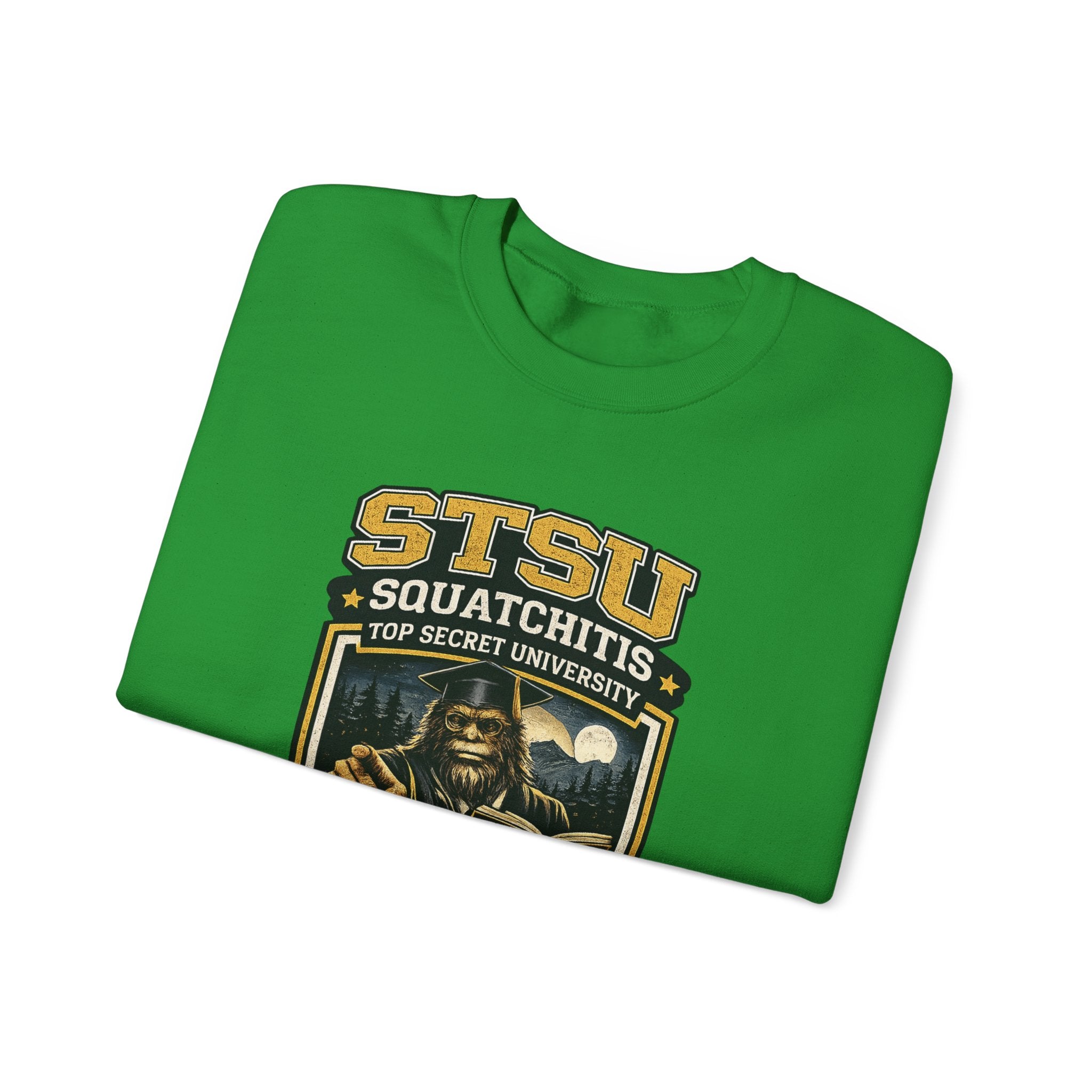 Squatchitis Top Secret University Sweatshirt | Sasquatch College Logo