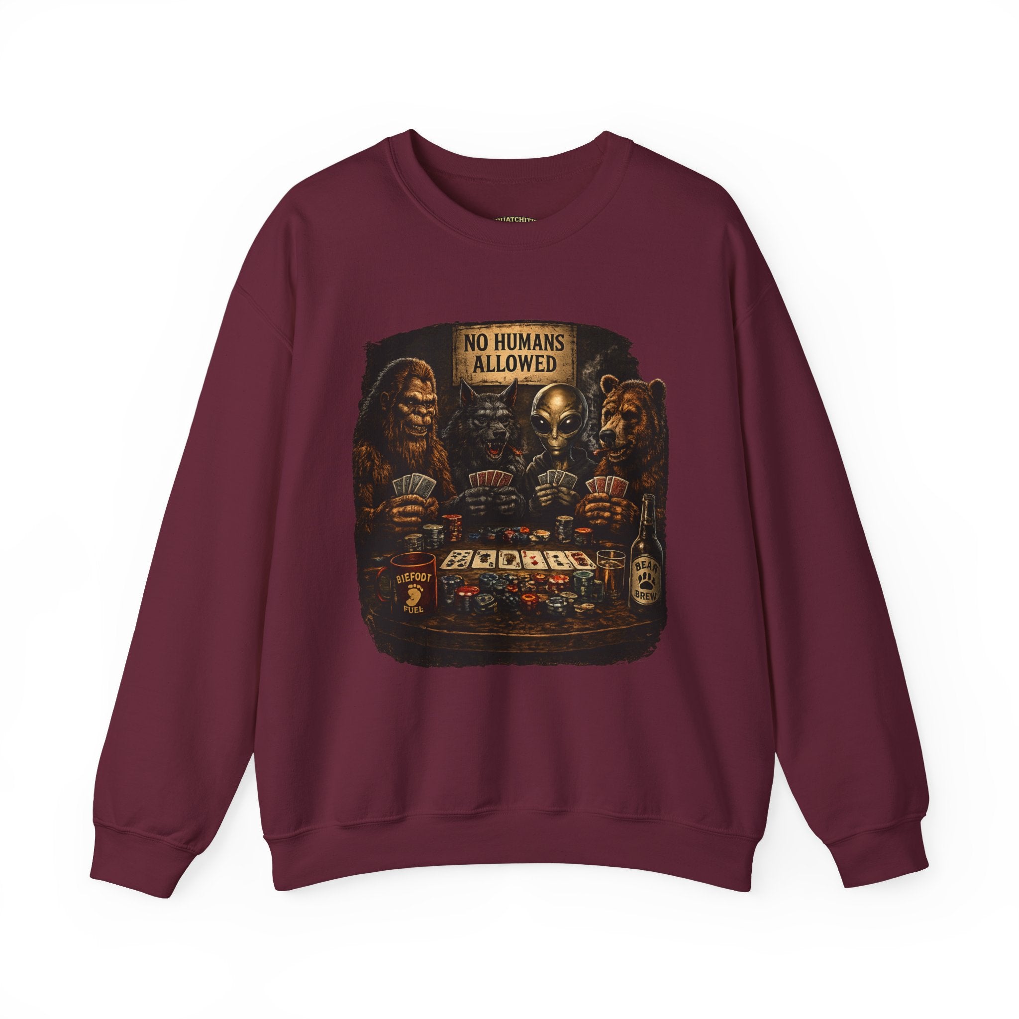 Squatchitis  Bigfoot & Gang Crewneck Sweatshirt