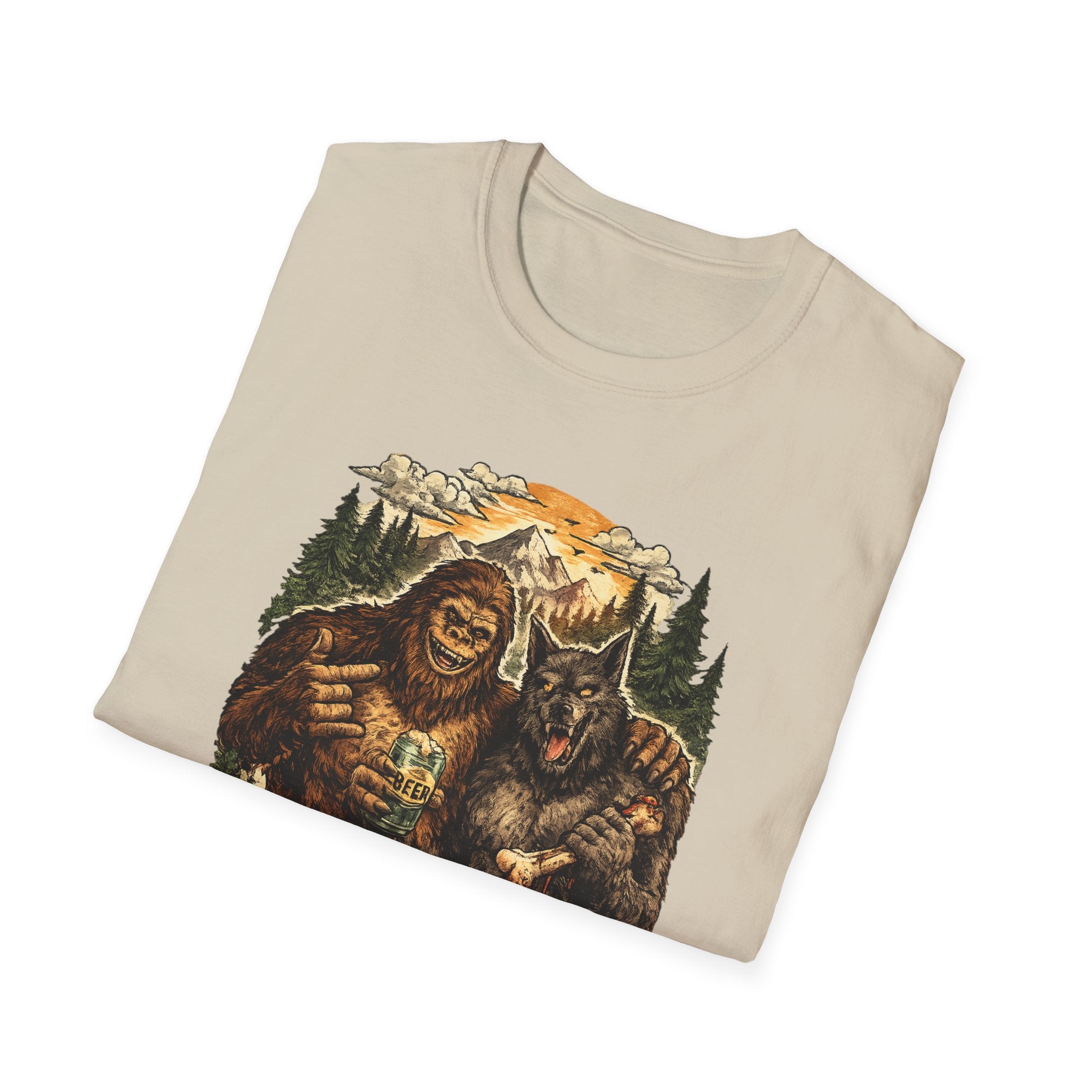 Bigfoot & Dog Man Buddy T-Shirt
