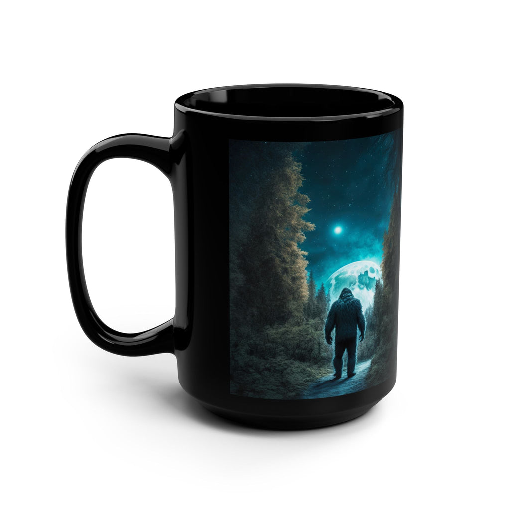 Bigfoot Moonlite Forest Mug | 15oz Black Ceramic