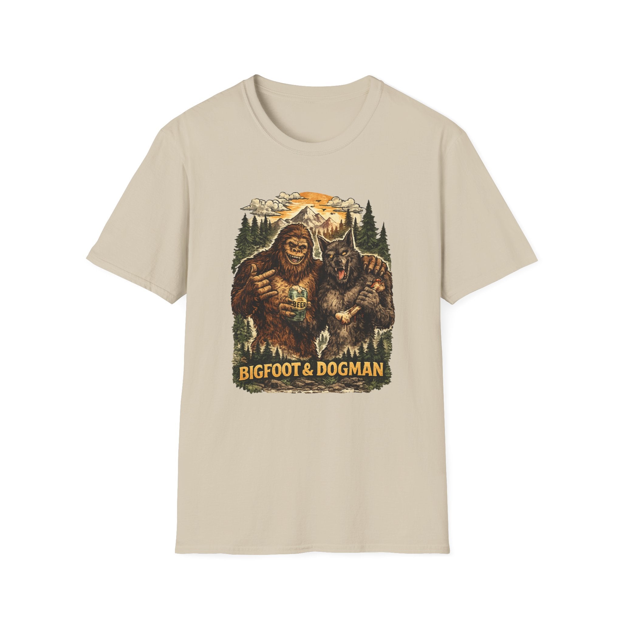 Bigfoot & Dog Man Buddy T-Shirt