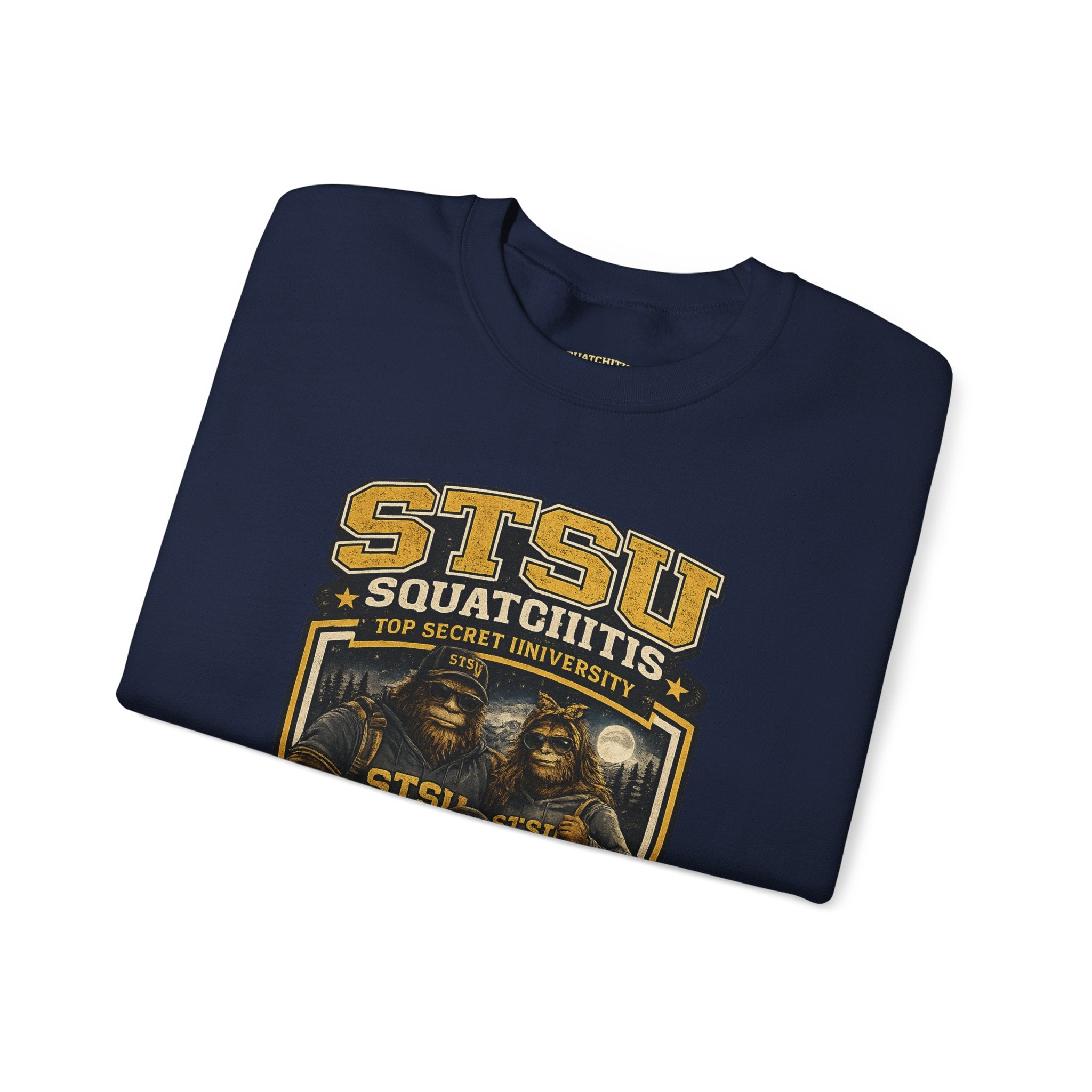 Squatchitis Top Secret University Bigfoot family Crewneck Sweatshirt