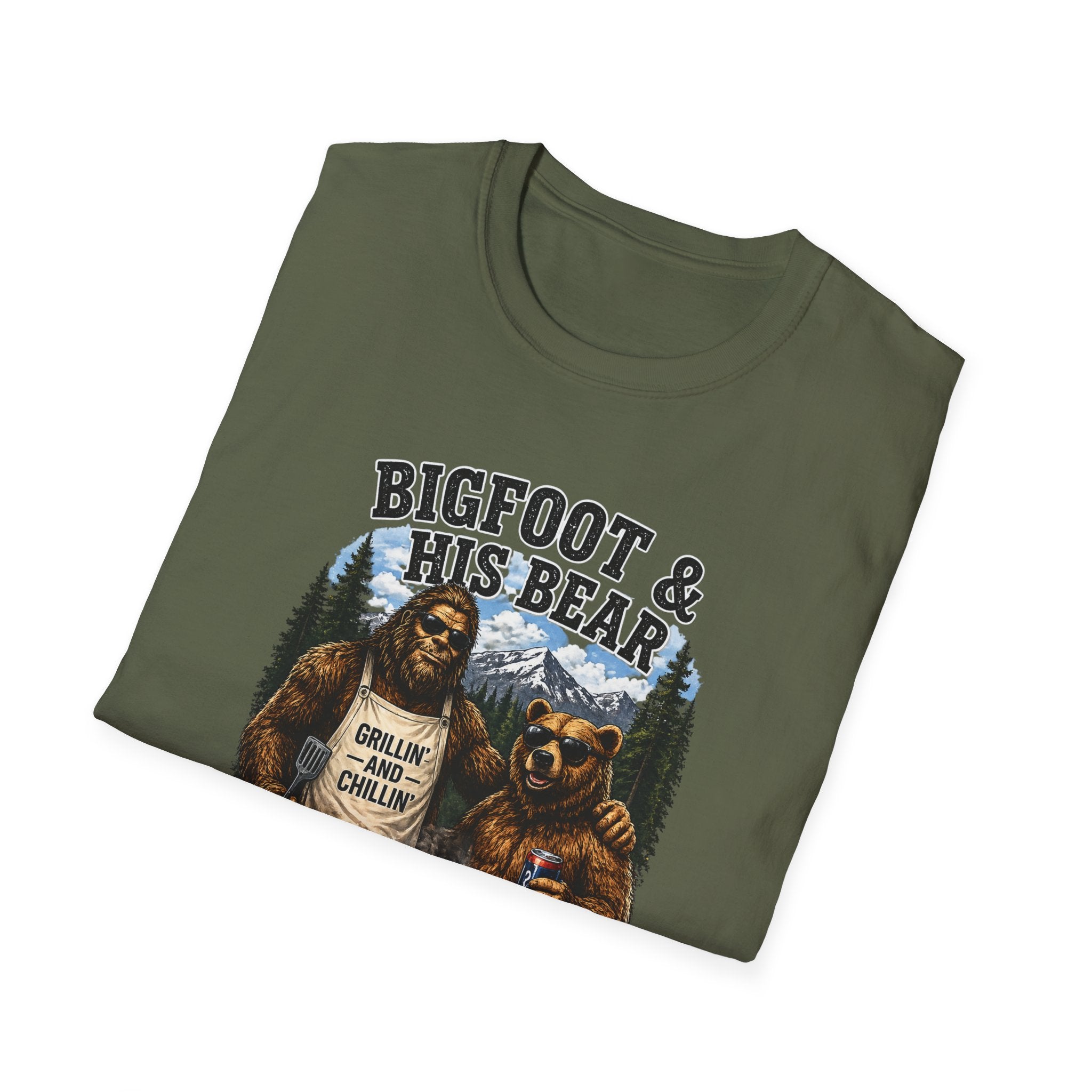 Bigfoot & Bear Grillin' and Chillin' BBQ T-Shirt