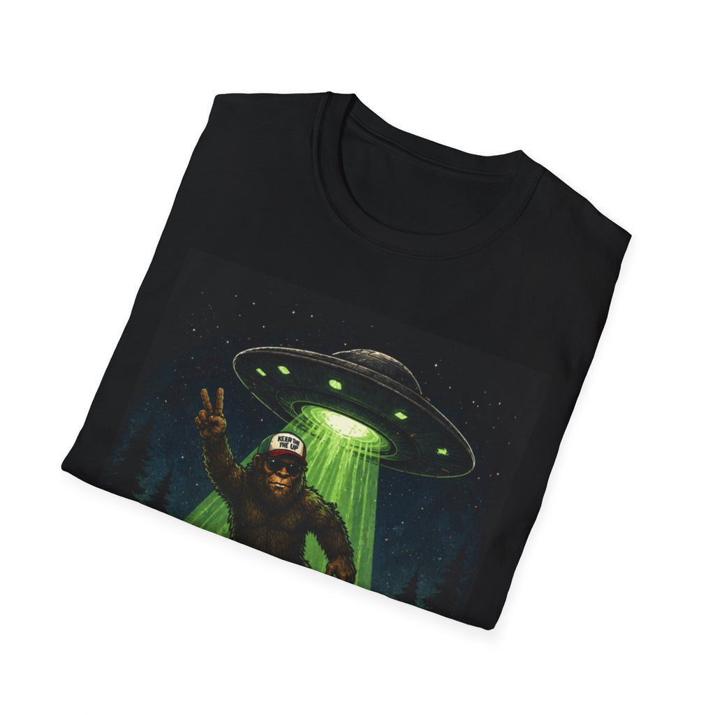 Bigfoot Abducted by UFO T-Shirt — Alien Encounter Graphic Tee