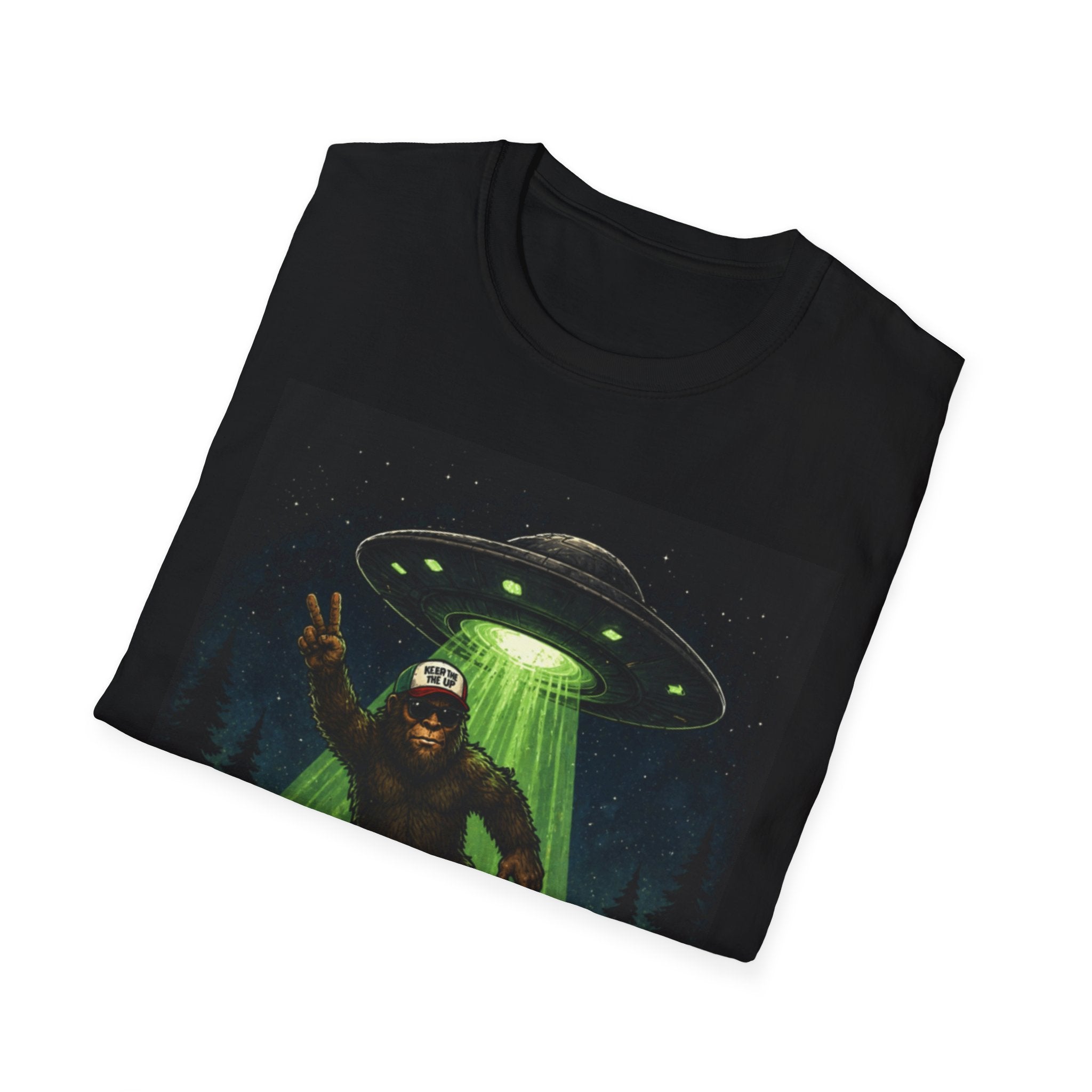 Bigfoot Abducted by UFO T-Shirt — Alien Encounter Graphic Tee