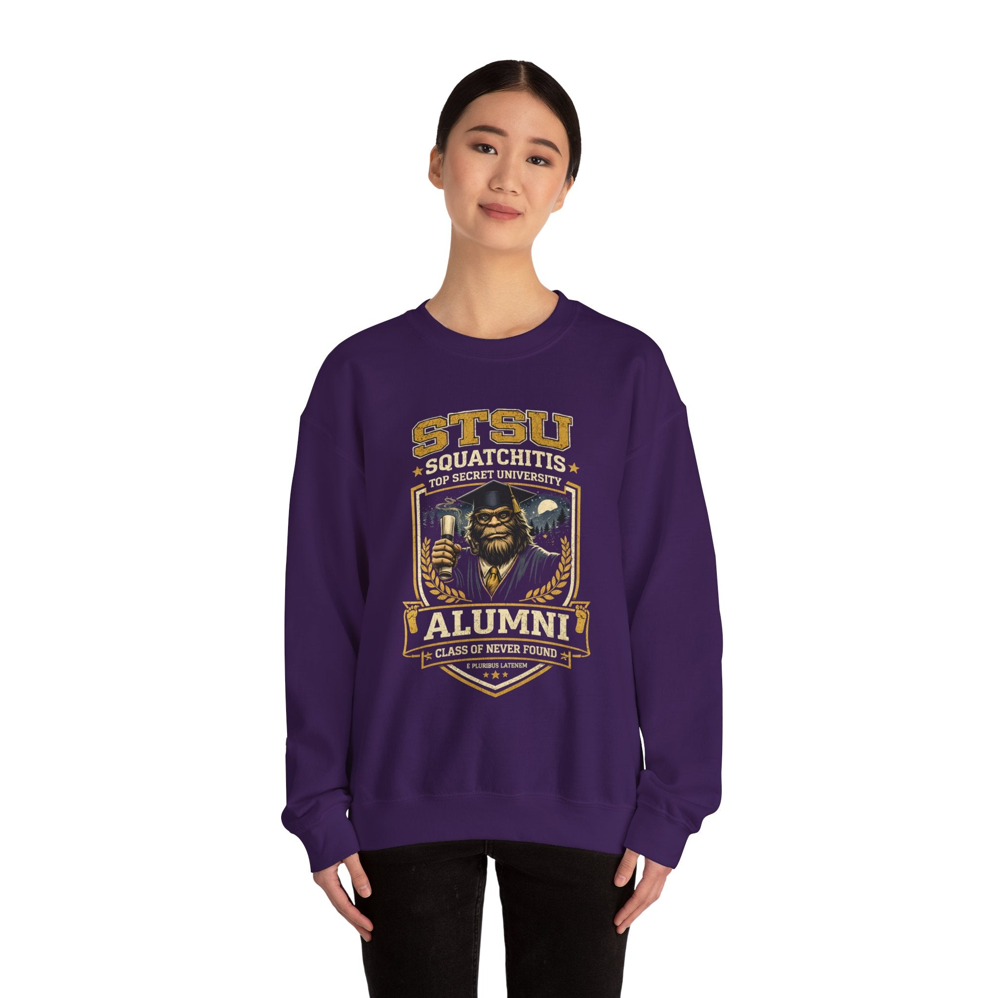Squatchitis Top Secret University Bigfoot Crewneck Sweatshirt