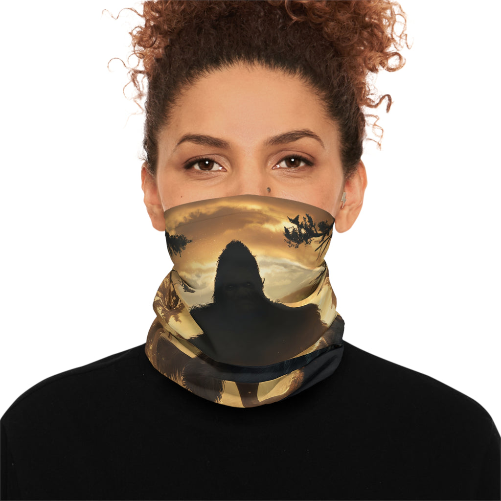 Bigfoot and his wolf Midweight Neck Gaiter