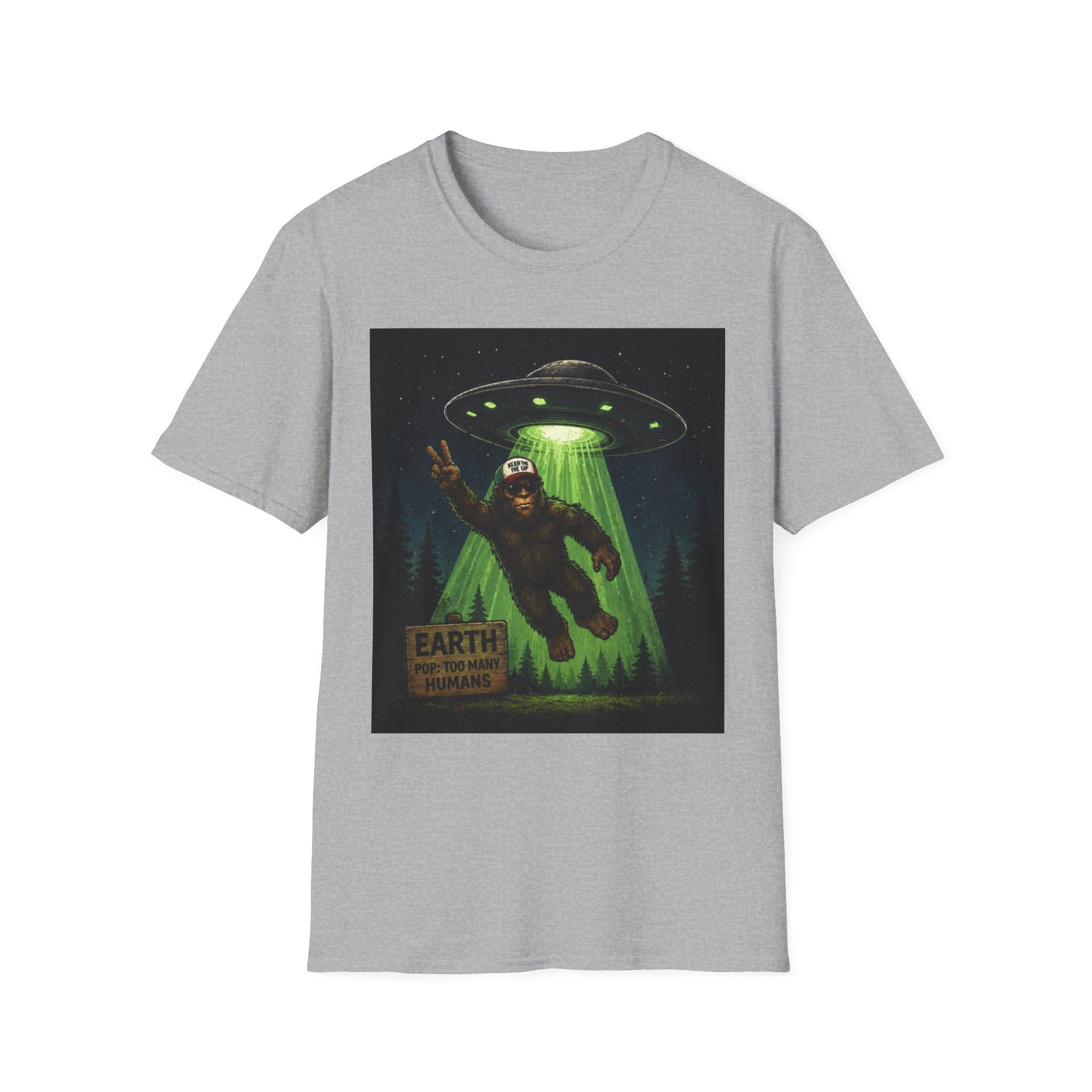 Bigfoot Abducted by UFO T-Shirt — Alien Encounter Graphic Tee
