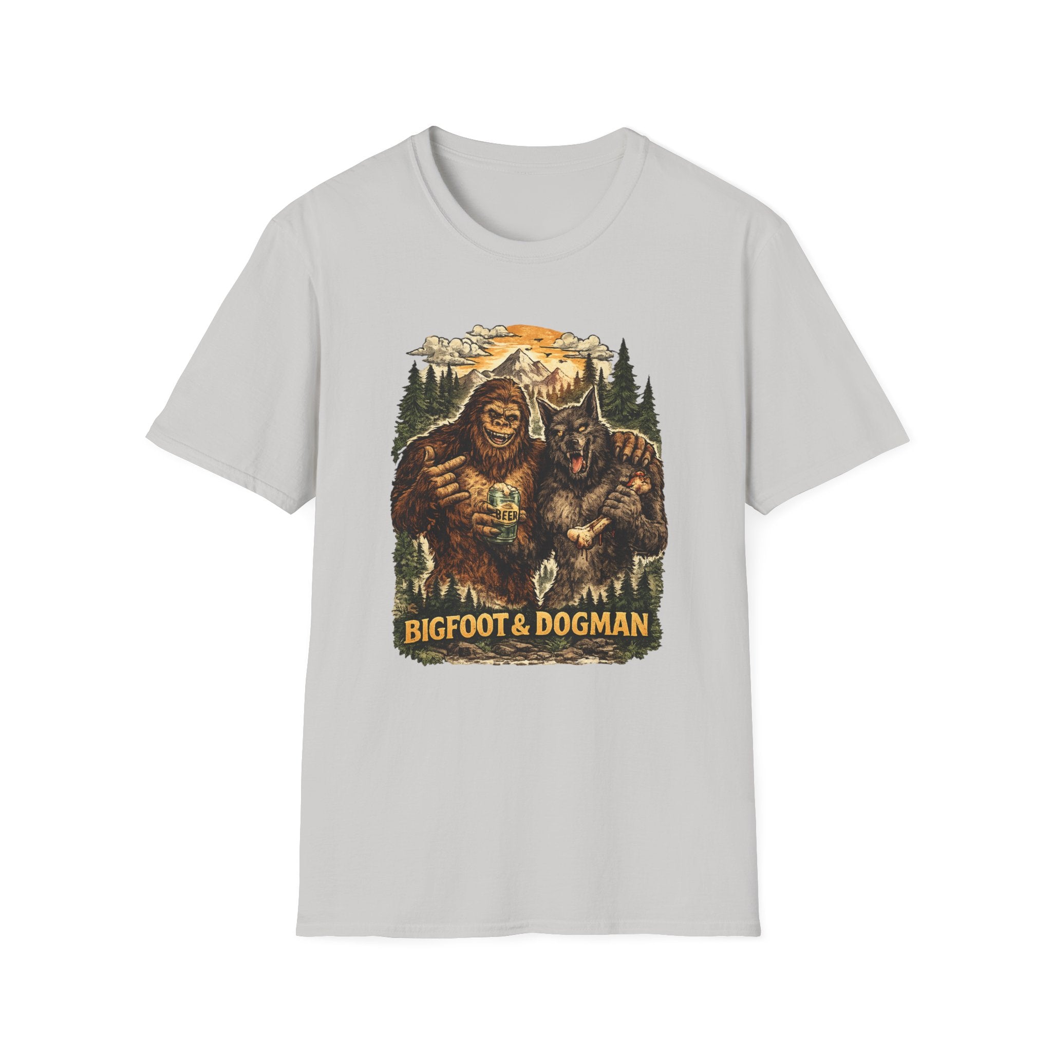 Bigfoot & Dog Man Buddy T-Shirt
