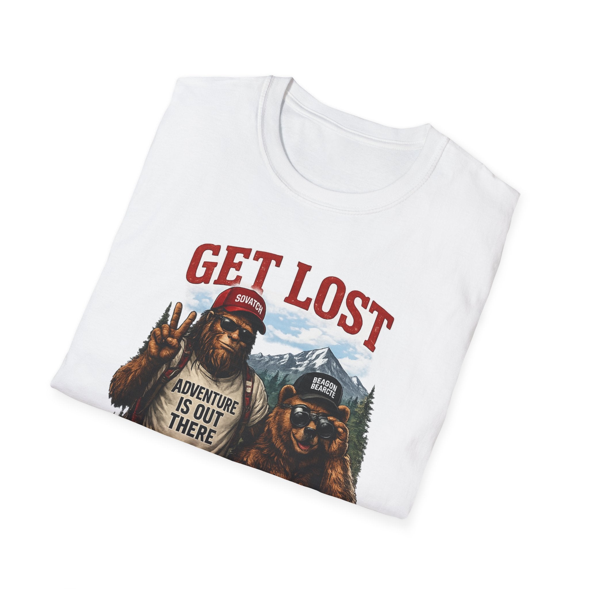 Lost in the Right Direction Bigfoot with Bear Buddy T-Shirt