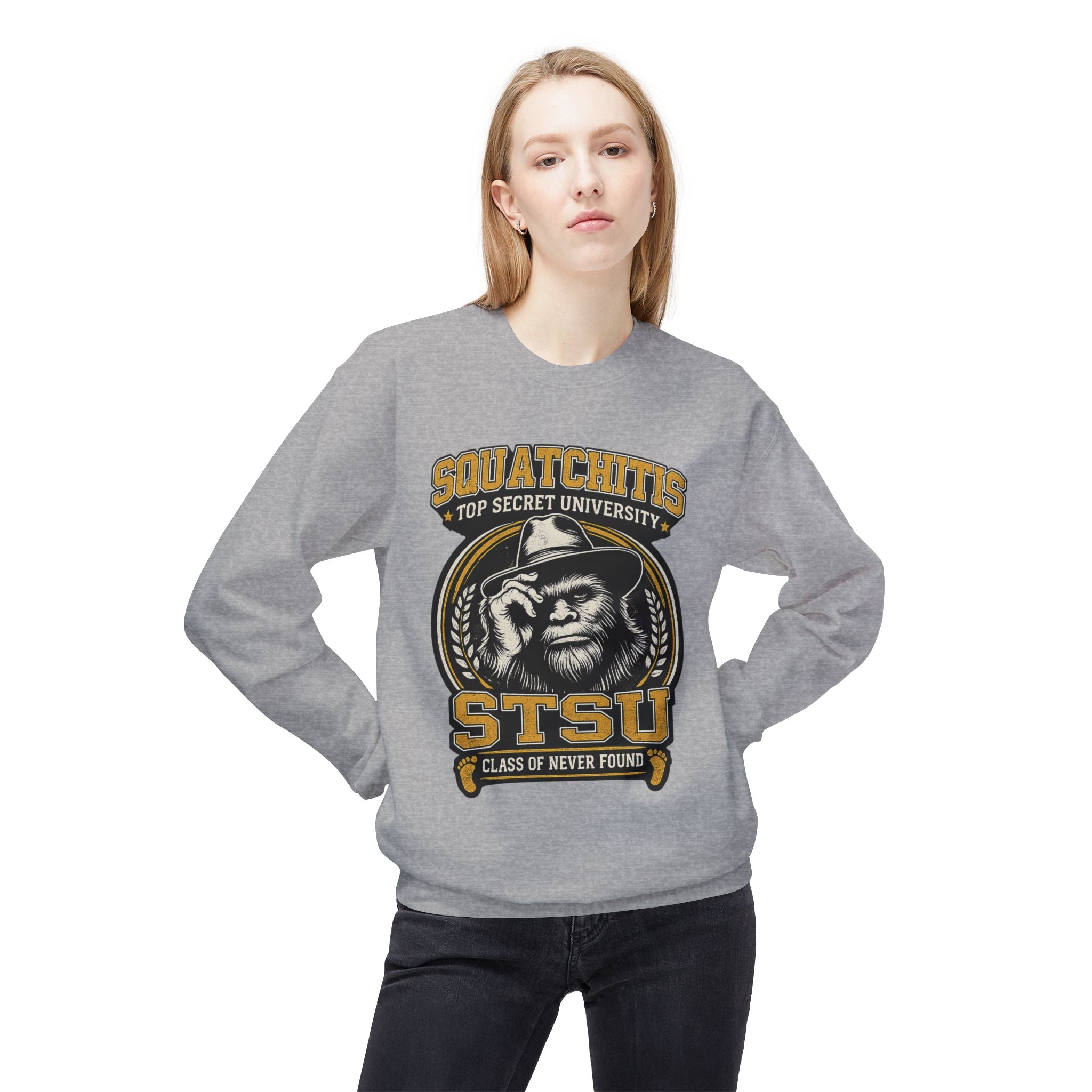 Squatchitis University Bigfoot Sweatshirt | Sasquatch Monster cryptid crewneck