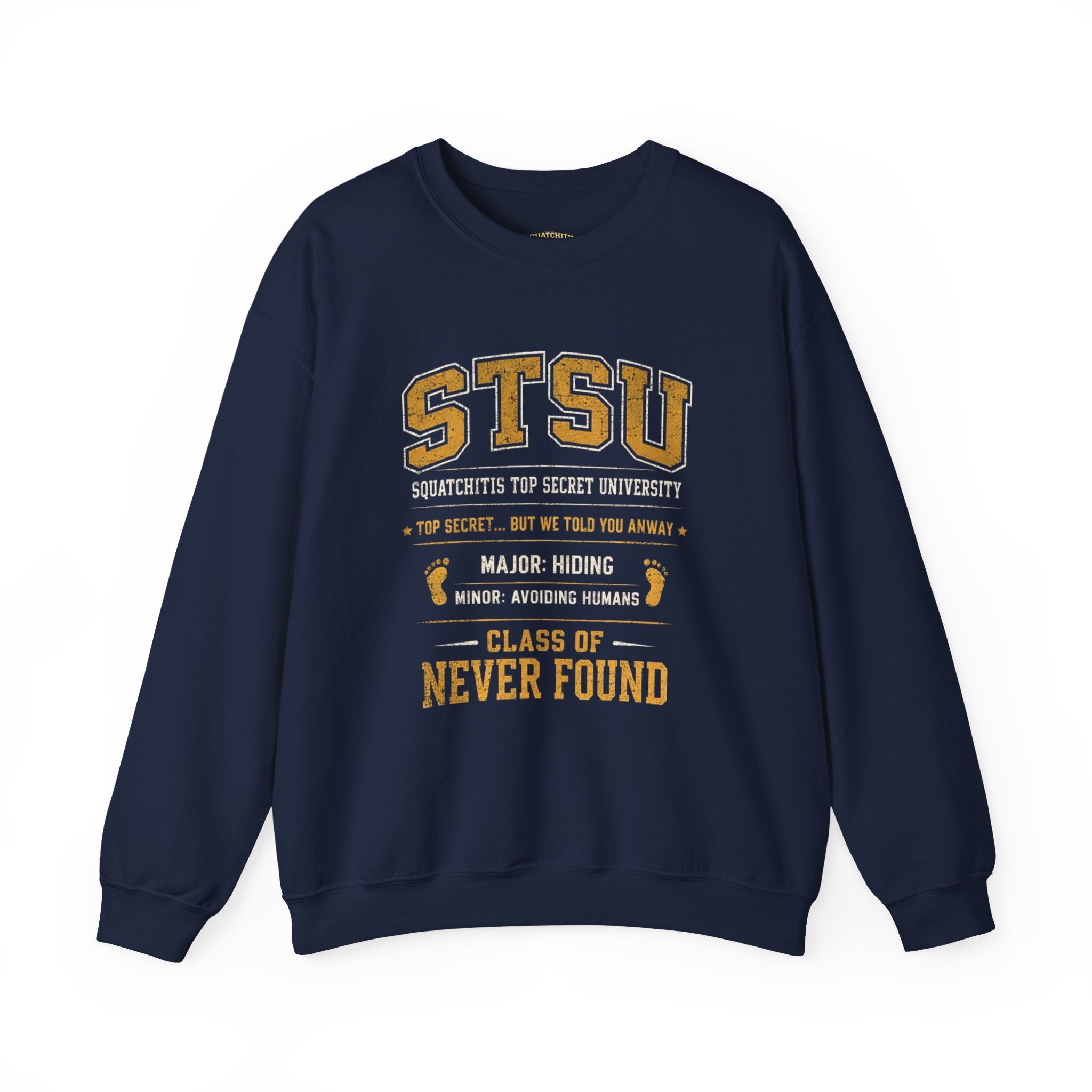 Squatchitis Top Secret University Bigfoot Crewneck Sweatshirt