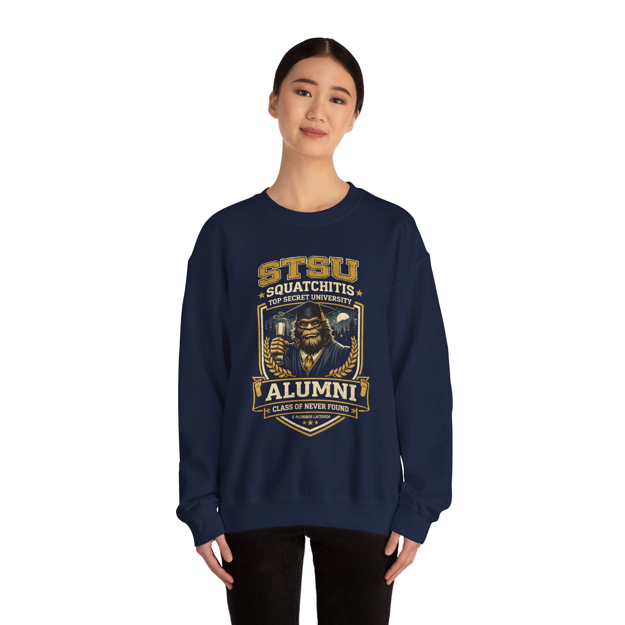 Squatchitis Top Secret University Bigfoot Crewneck Sweatshirt