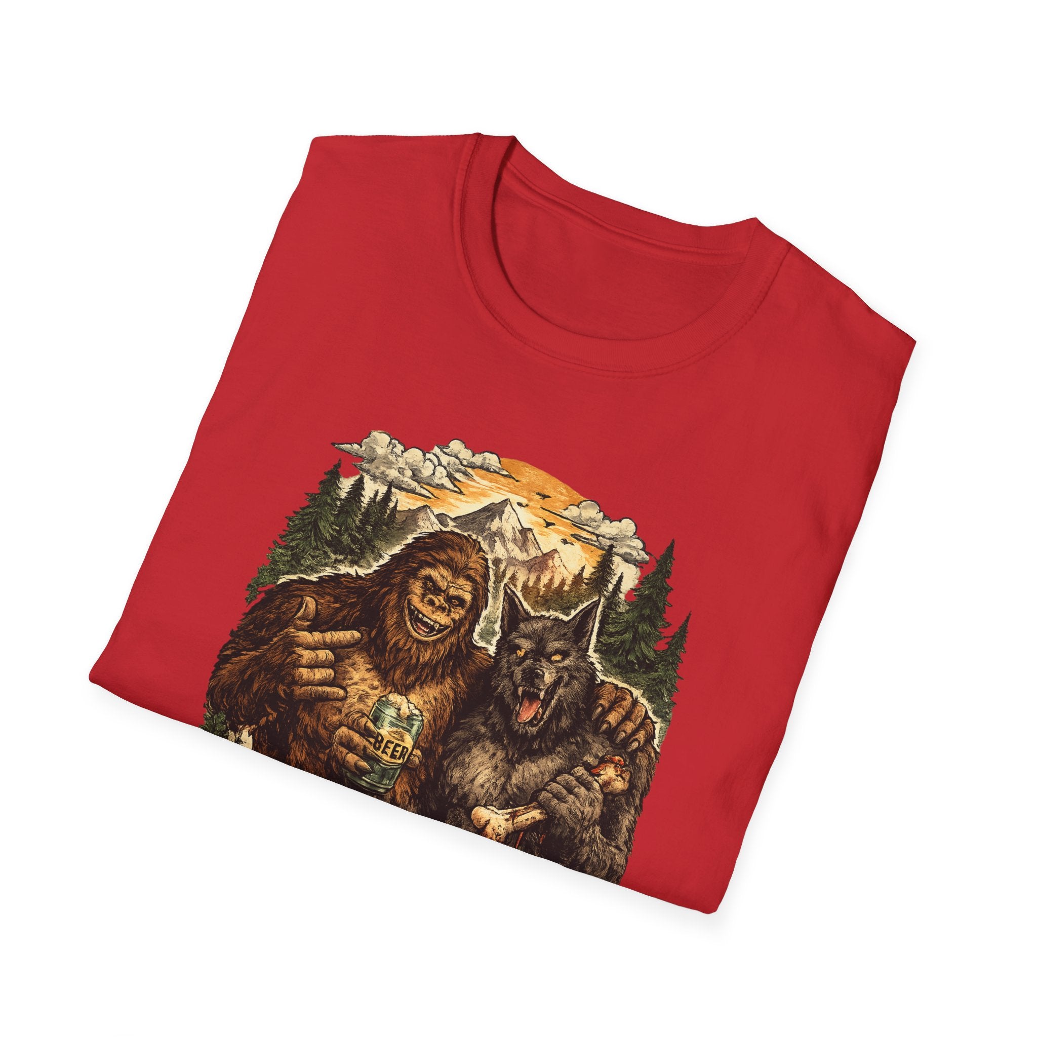 Bigfoot & Dog Man Buddy T-Shirt