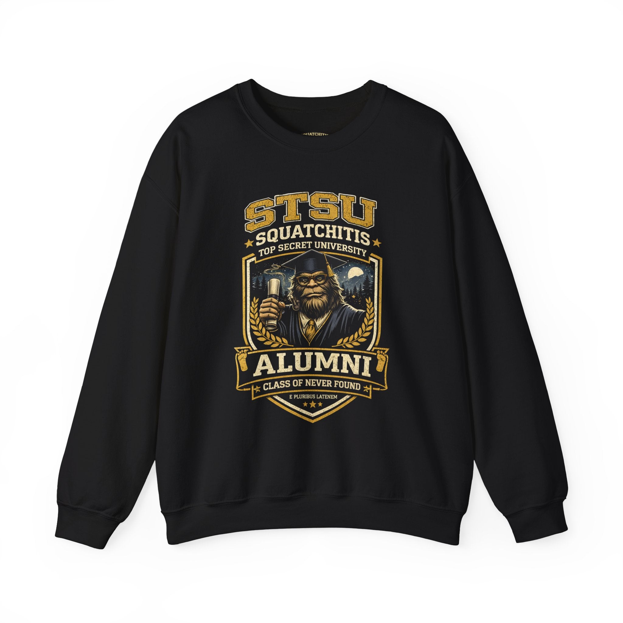 Squatchitis Top Secret University Bigfoot Crewneck Sweatshirt