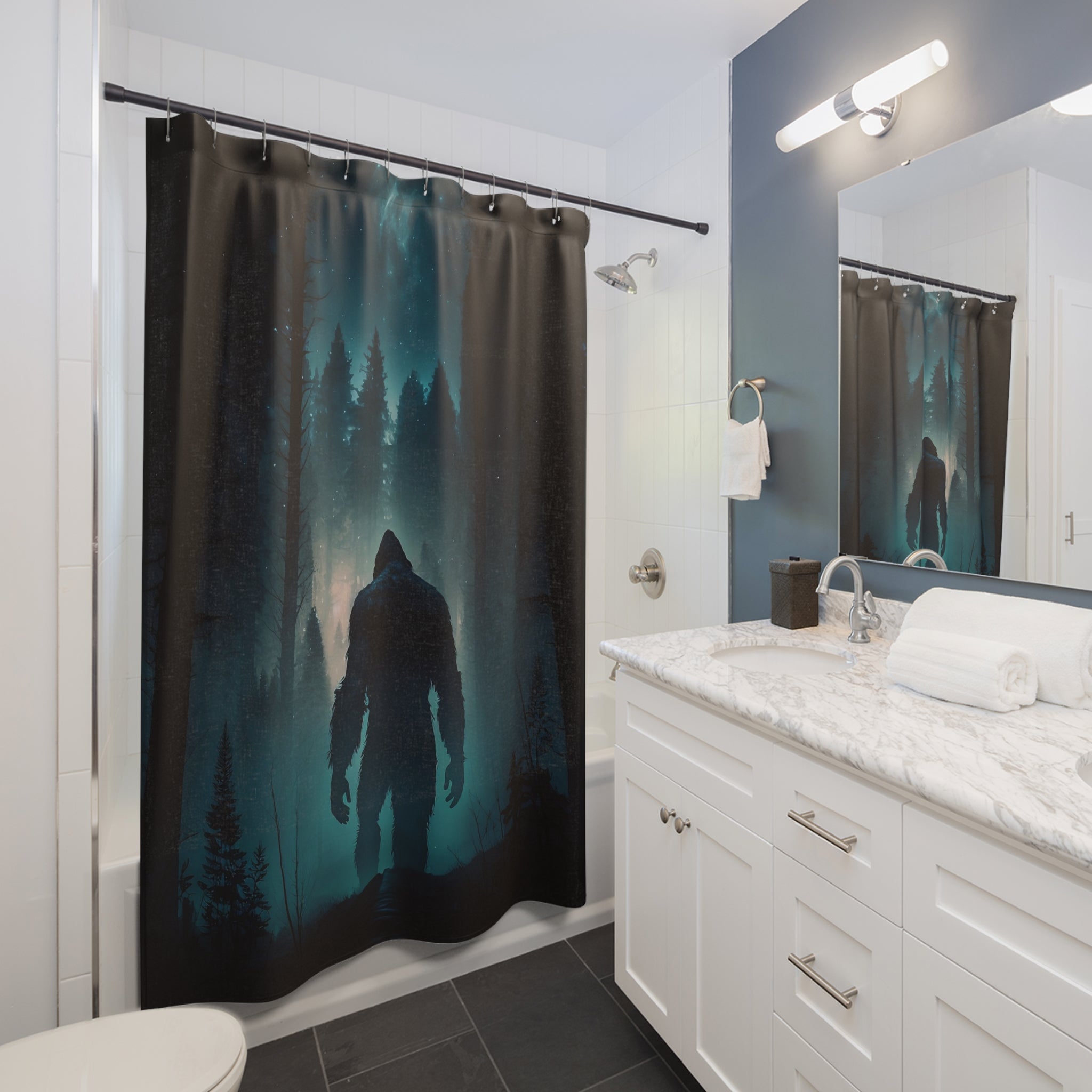 Bigfoot, Sasquatch, Bigfoot Shower Curtains 71X74