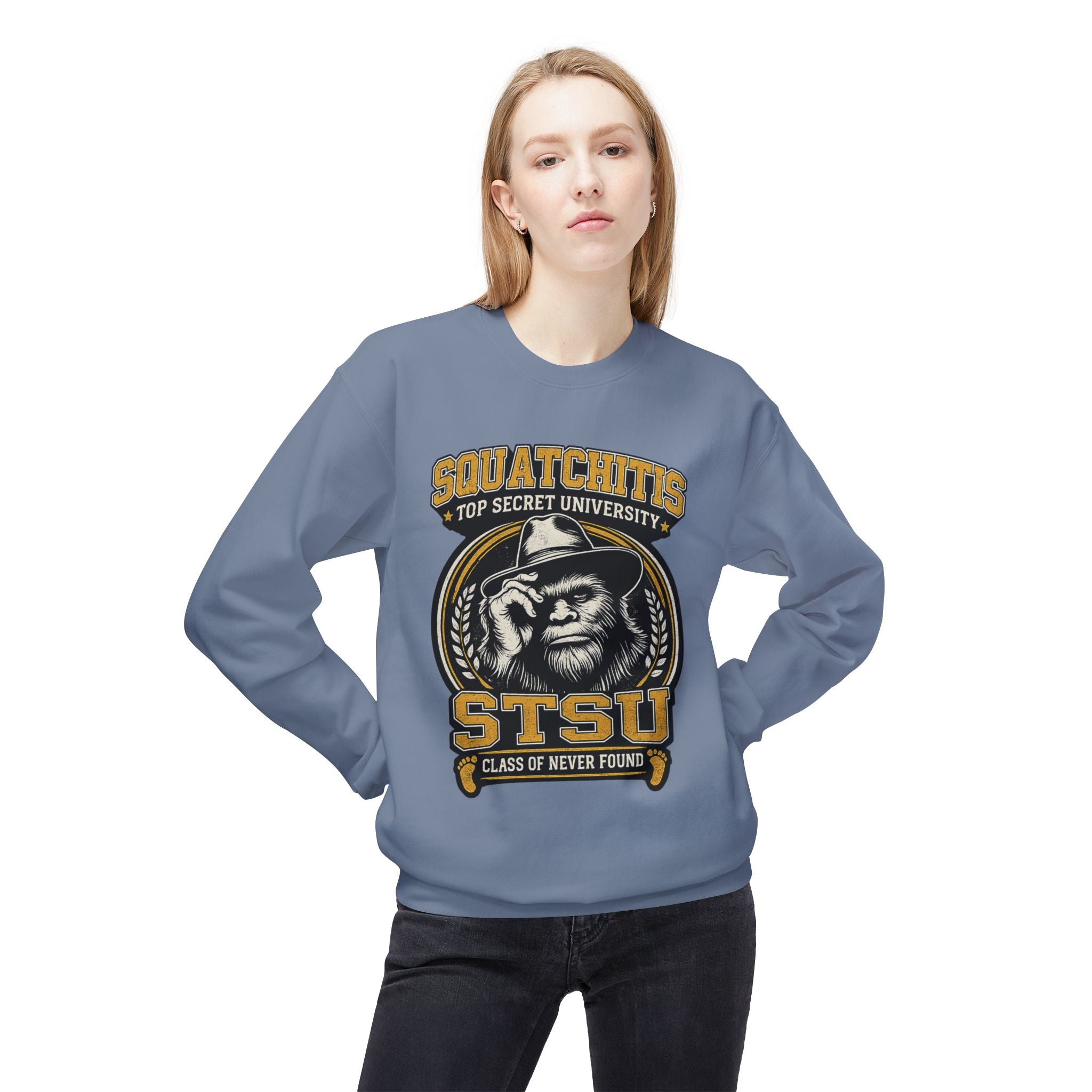 Squatchitis University Bigfoot Sweatshirt | Sasquatch Monster cryptid crewneck