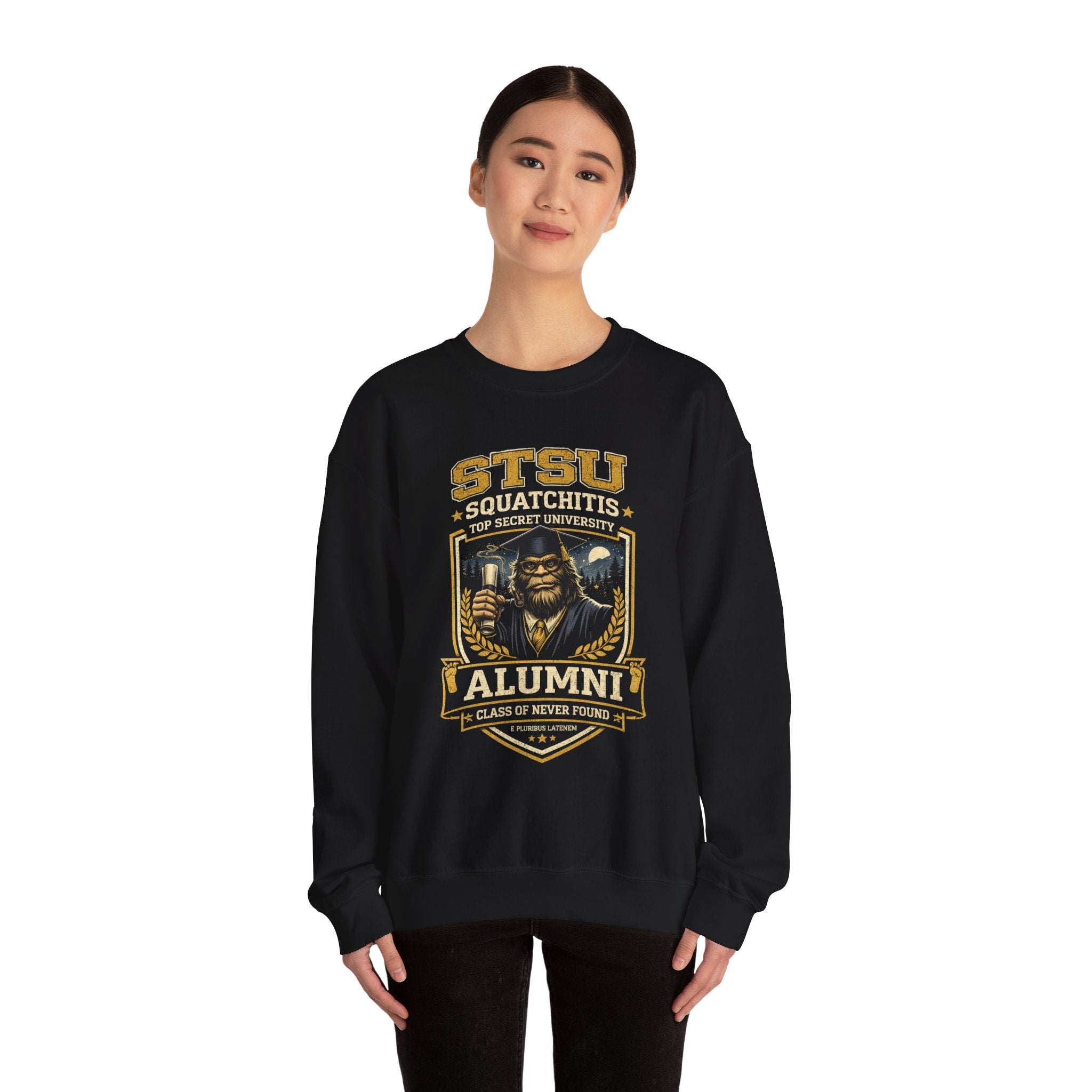 Squatchitis Top Secret University Bigfoot Crewneck Sweatshirt
